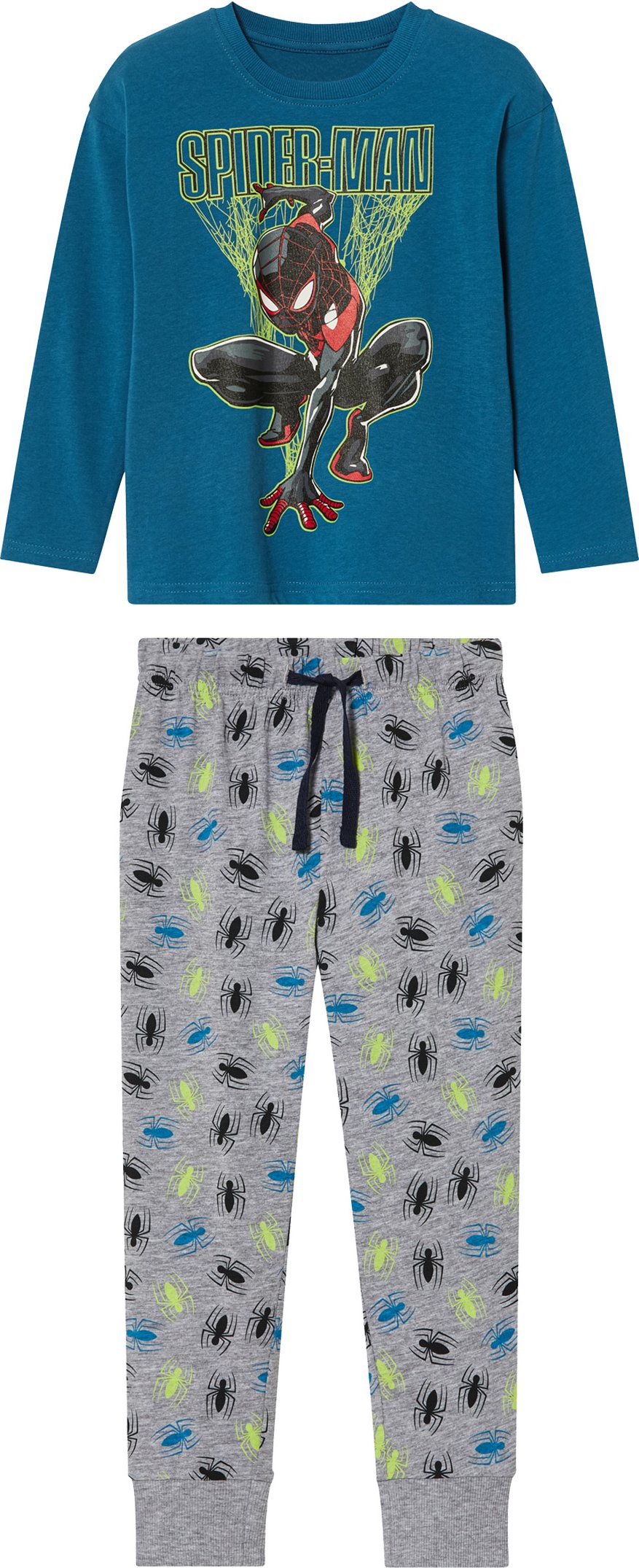 Thumbnail - Kleinkinder Pyjama mit Rundhalsausschnit (Blau, 98/104)