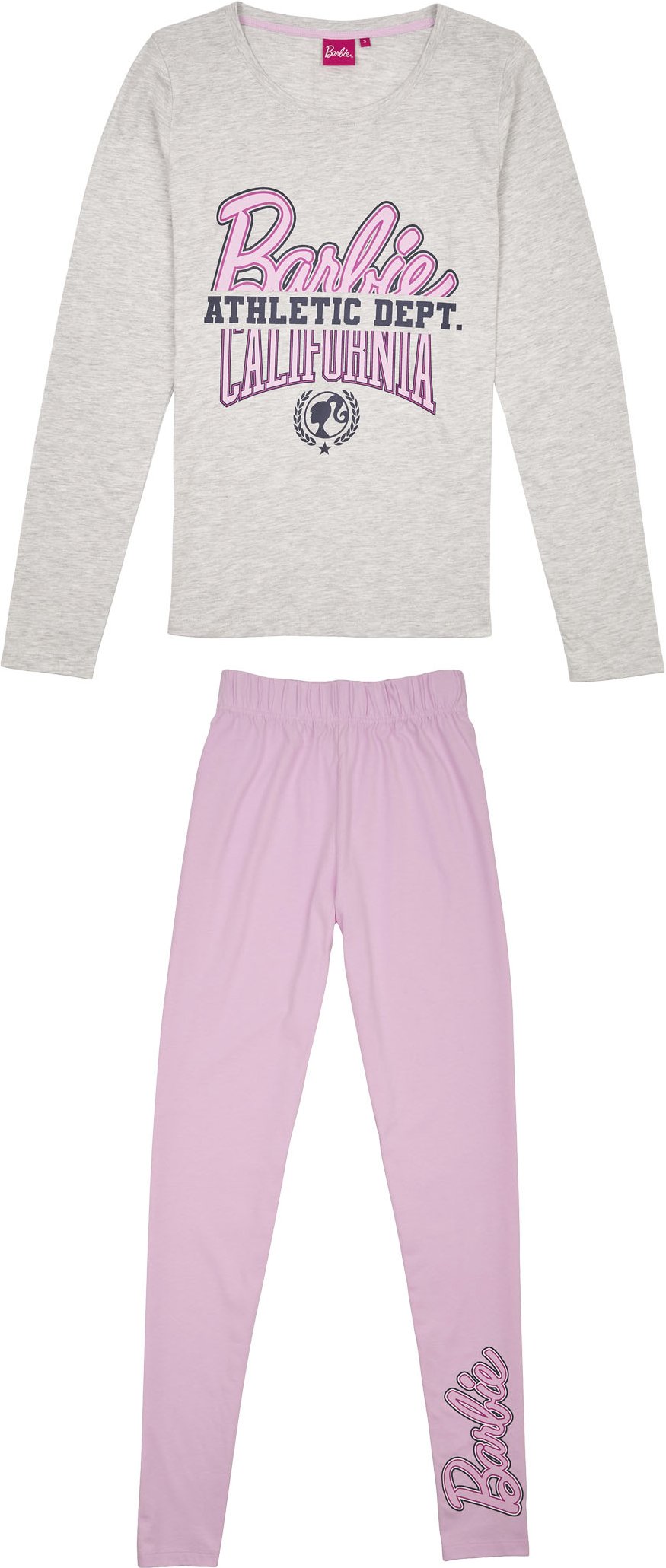 Barbie Damen Pyjama (Grau/Rosa, M)