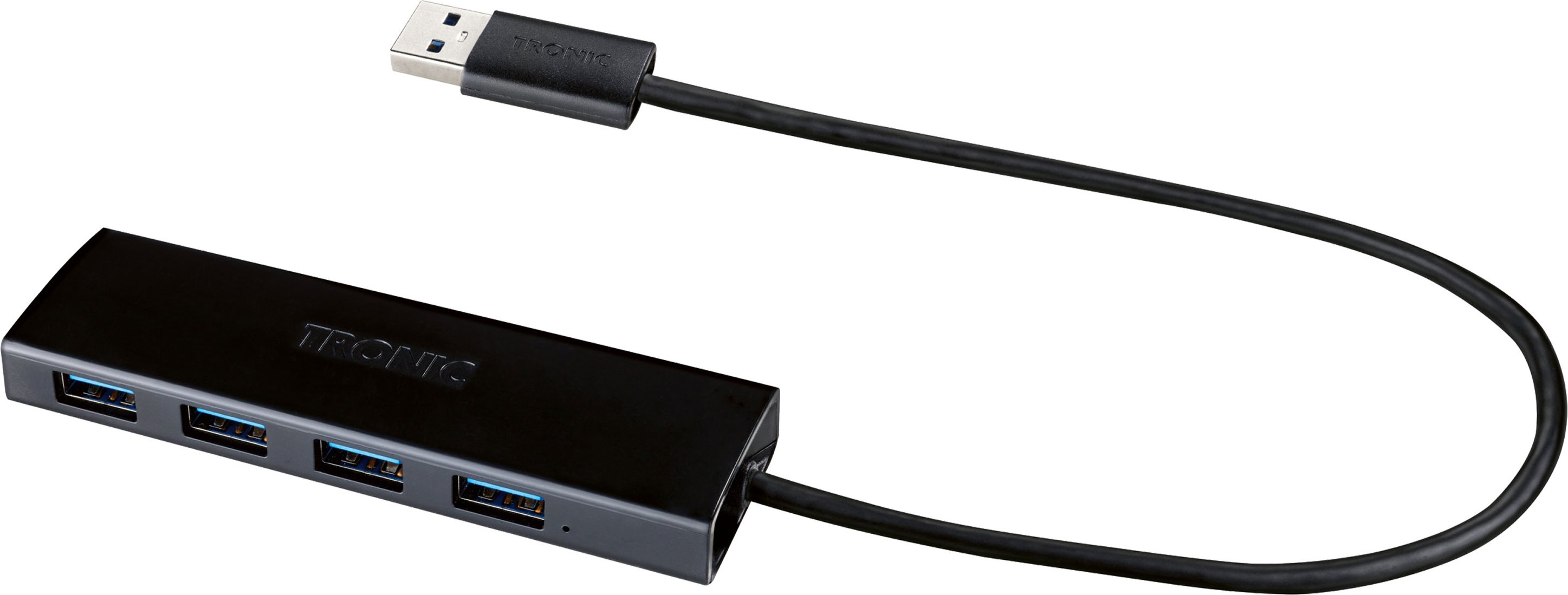 TRONIC® USB-Hub 4 -Port USB 3.0 (Schwarz)