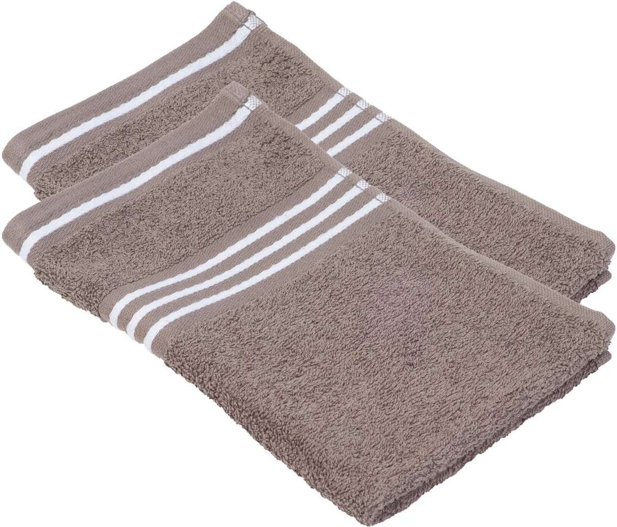 Gözze Gästetuch Rio Doppelpack, je 30 x 50 cm (Taupe)