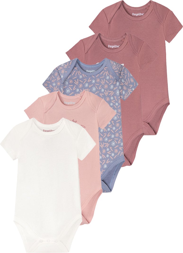 Thumbnail - lupilu® Baby Bodies (50/56, altrosa/rosa/grau/weiß)