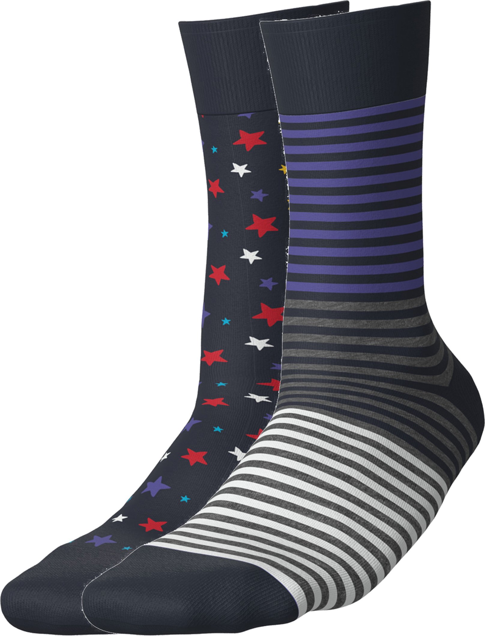 esmara® Damen Herren Socken bunt 2er (Sterne/Streifen, 35-38)