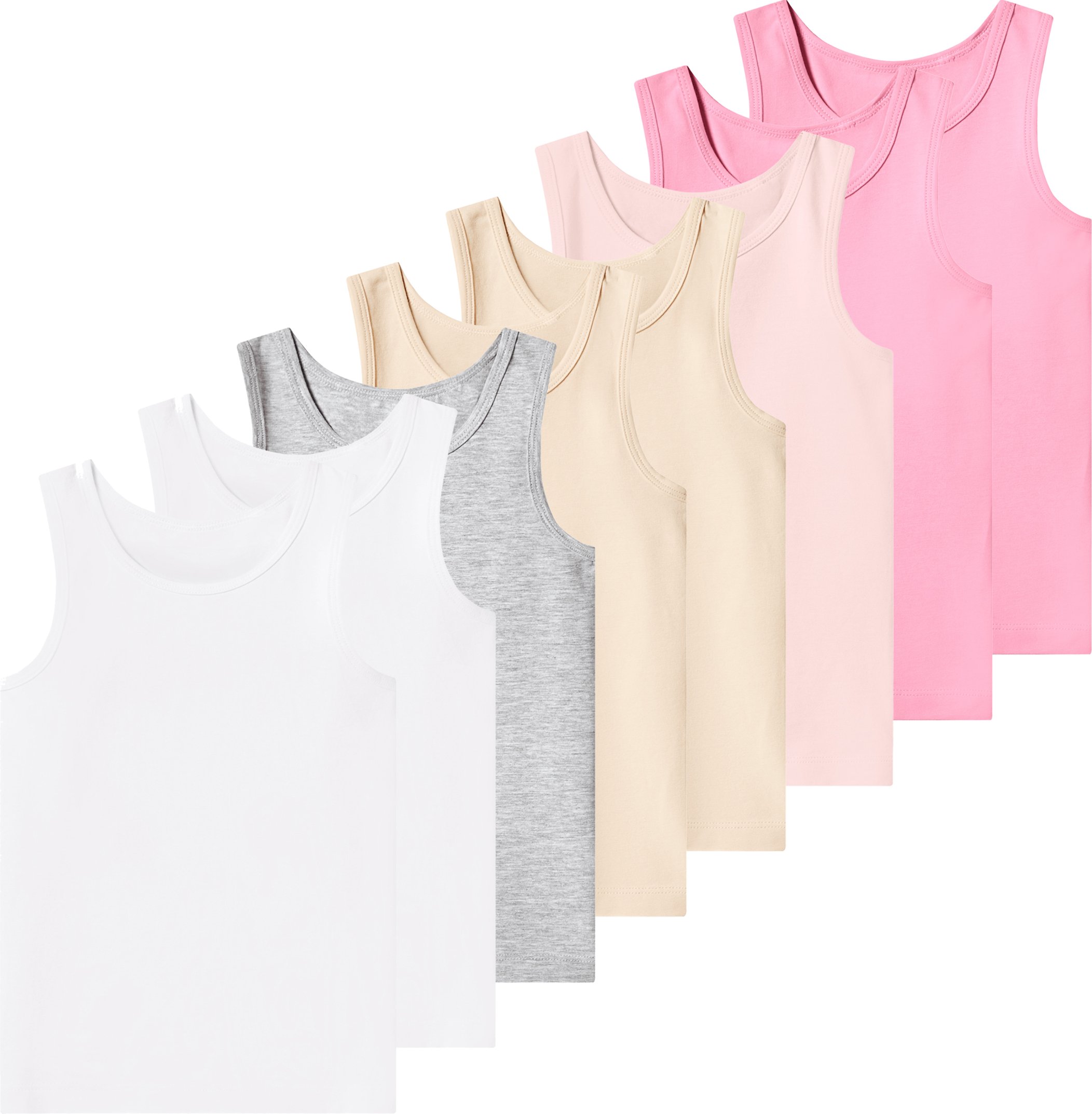 lupilu® Kleinkinder Mädchen Unterhemd, 8 Stück (rosa/grau/weiß, 98/104)