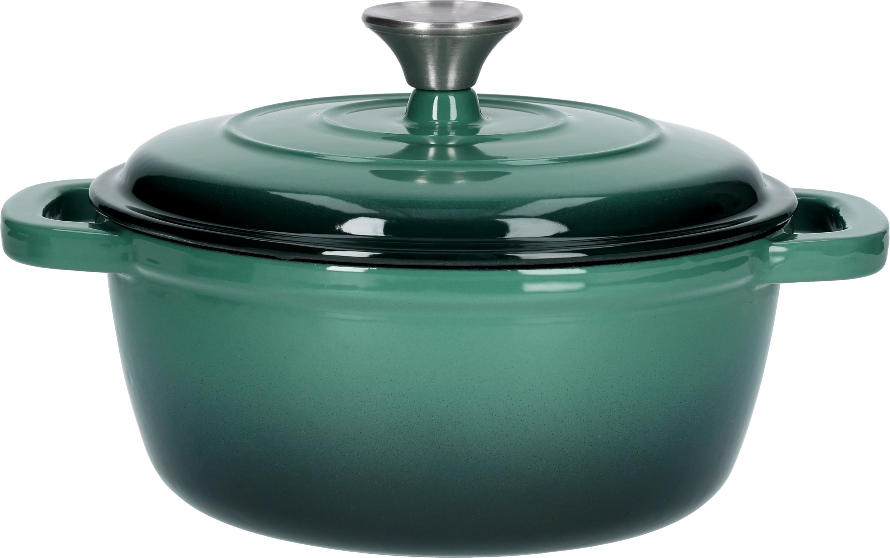 SILVERCREST® Premium-Gusseisentopf 22 cm / 2,8 Liter mit Drop-System (Grün)