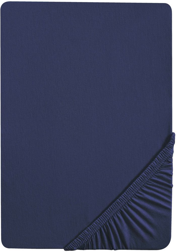 Thumbnail - Biberna Feinjersey Spannbettlaken (marine, 140 - 160 x 200 cm)