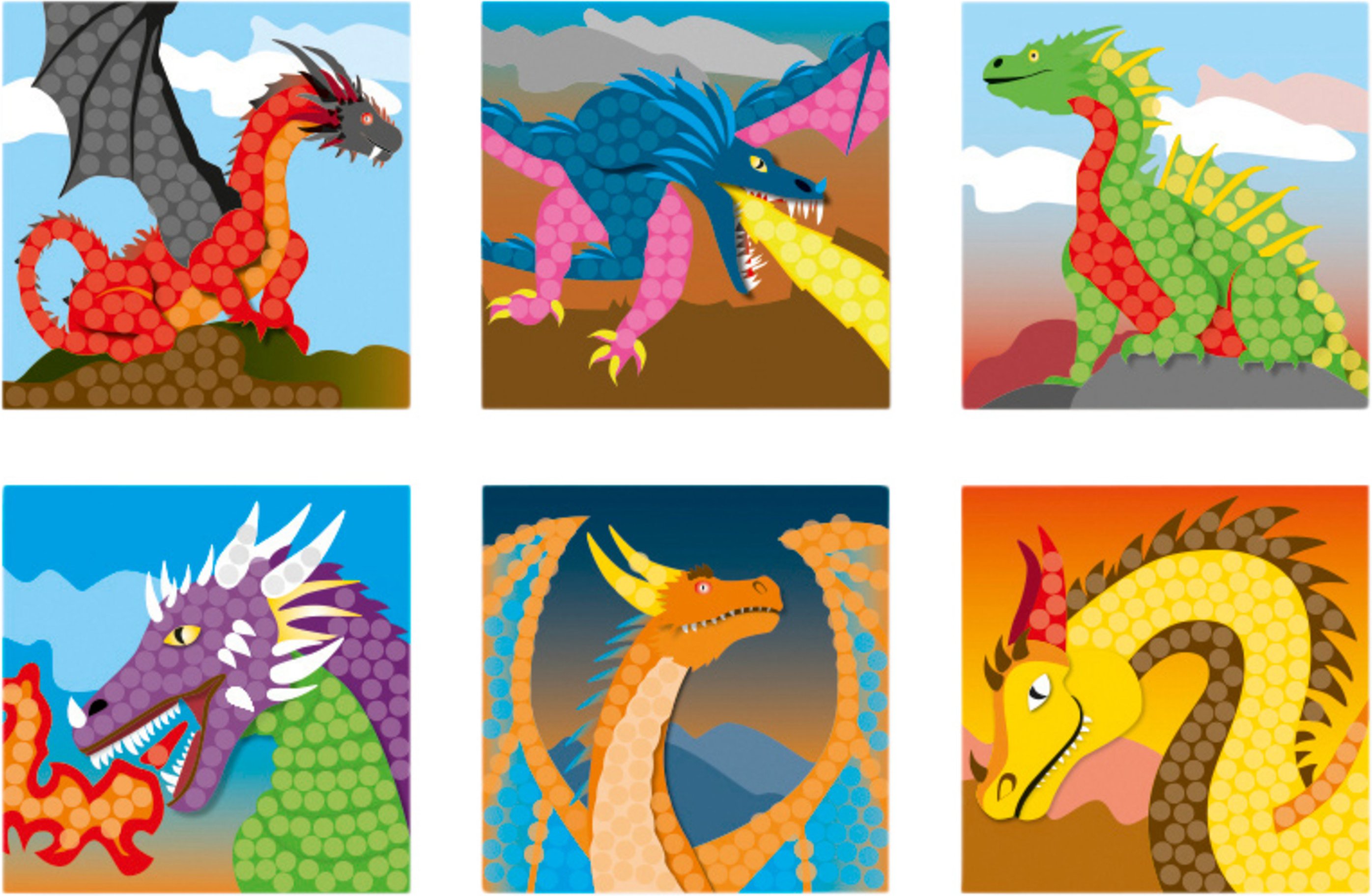Playmais Little Mosaic, mit farbenfrohen Motiven (Fantasy Dragon)