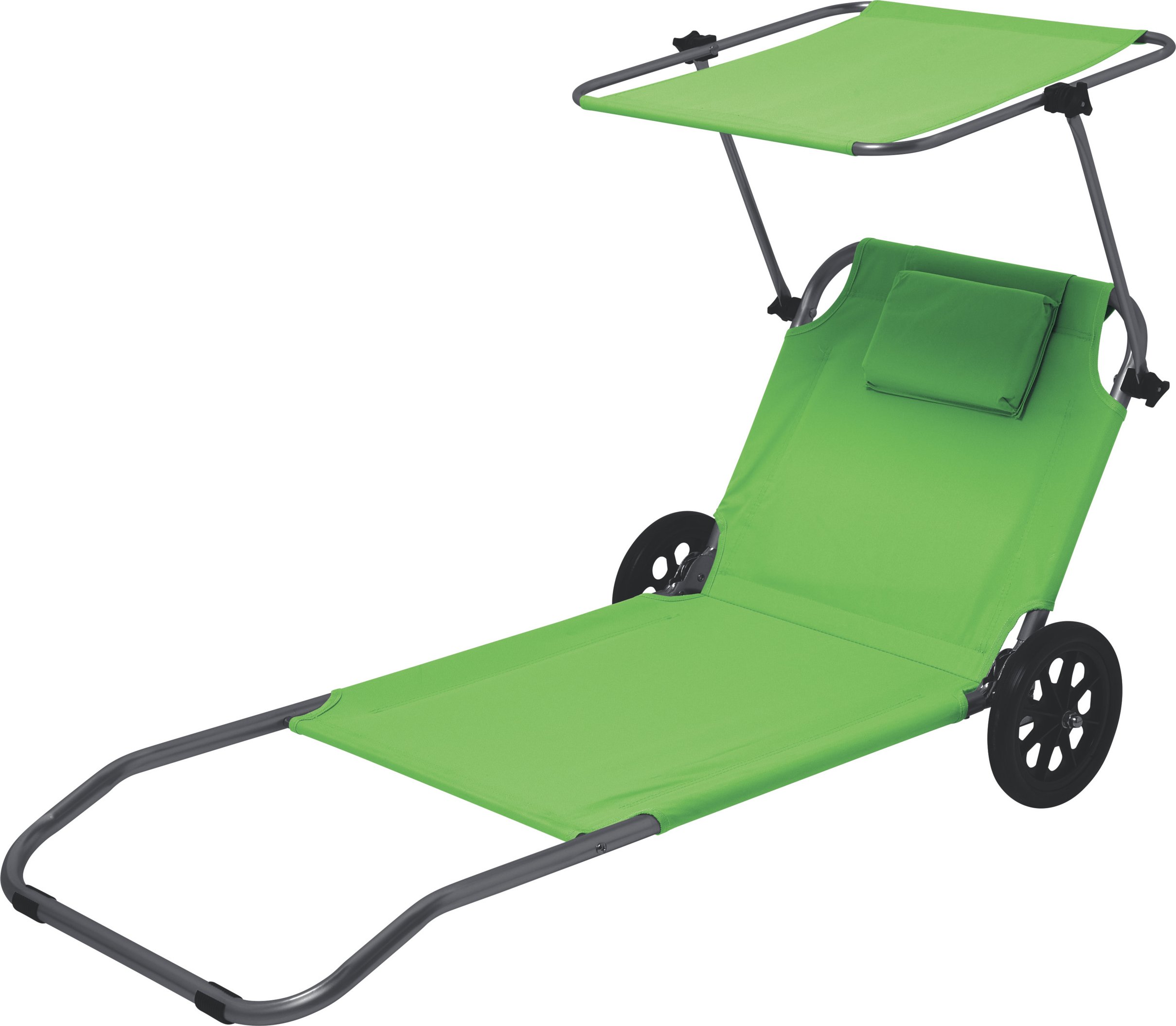 CRIVIT Strand- und Transportliege mit Sonnendach (Grün)