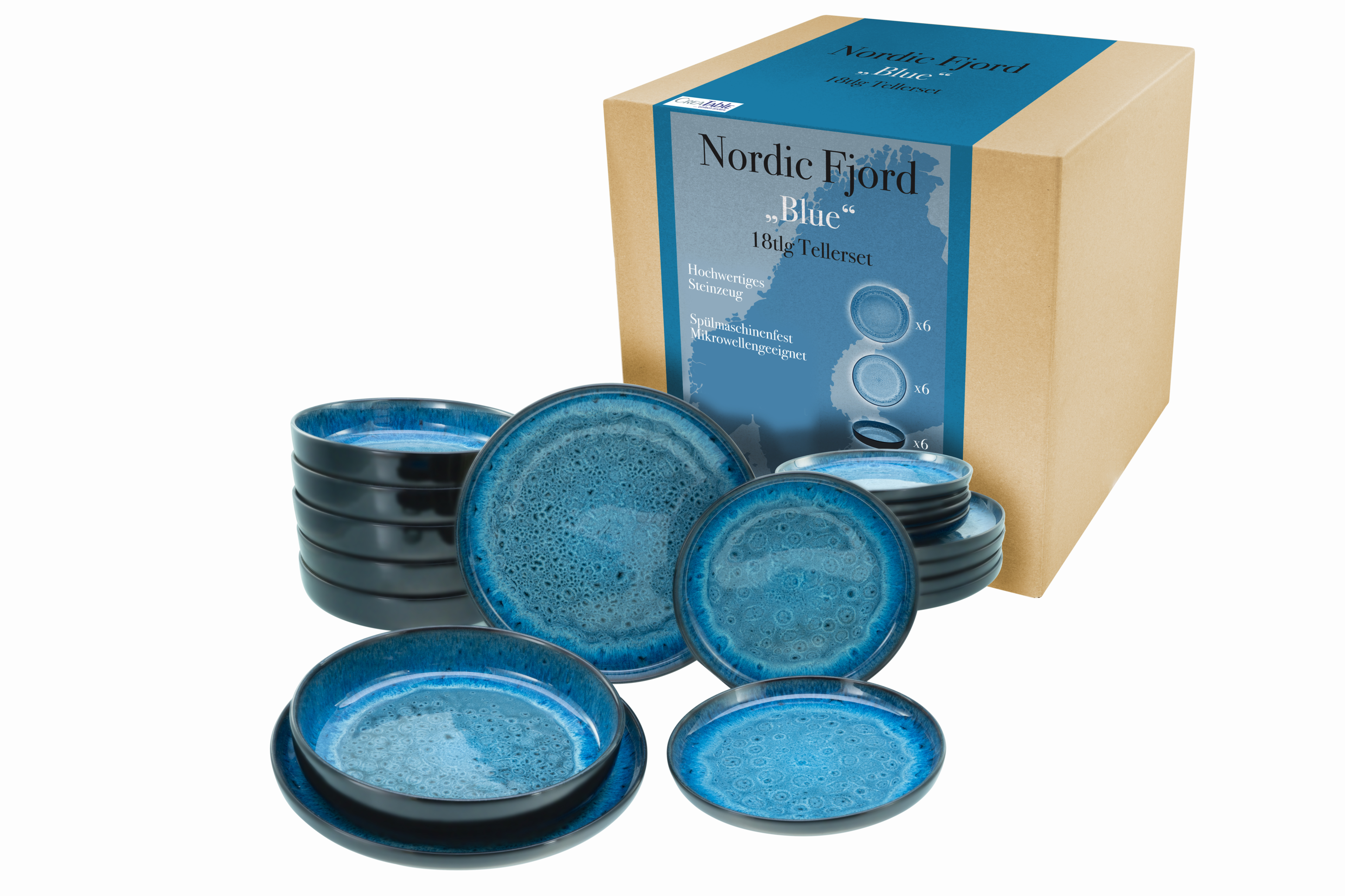 Creatable Geschirrset »Nordic Fjord« (18-teiliges Teller Set, Blue)