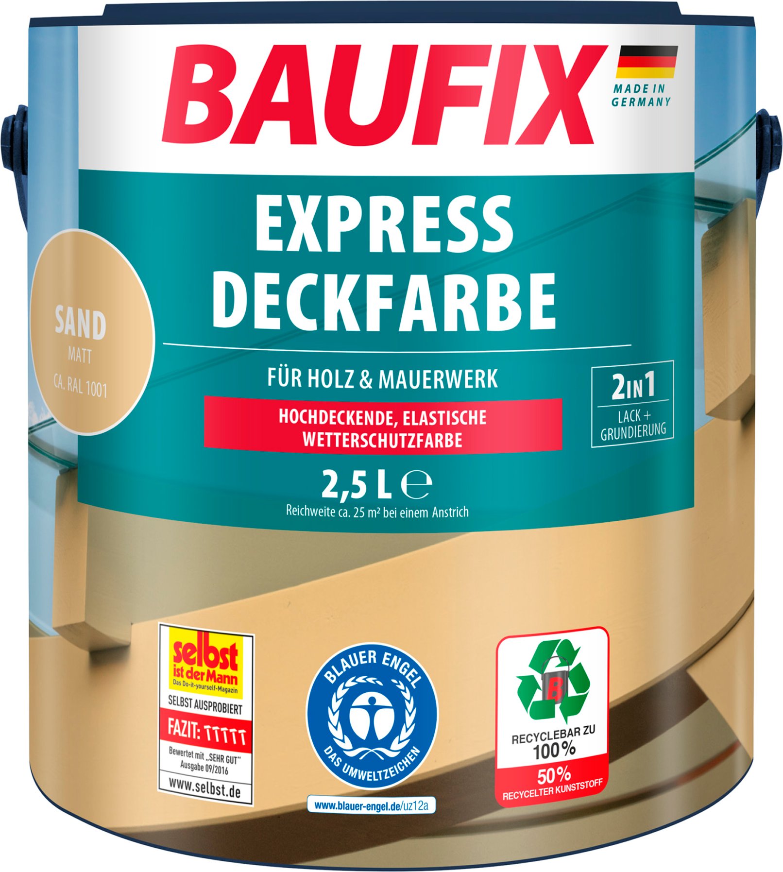 BAUFIX Express Deckfarbe 2,5 Liter (sand matt)