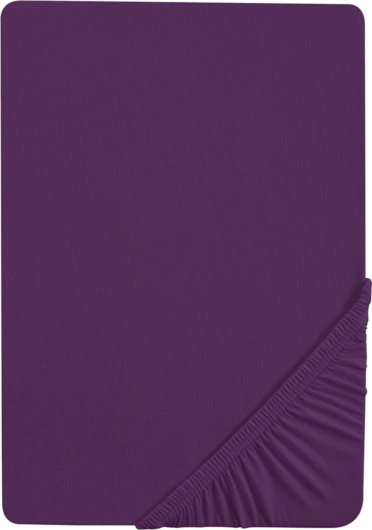 Biberna Premium Jersey-Elasthan Spannbettlaken (Violett, 90 - 100 x 200 cm)""