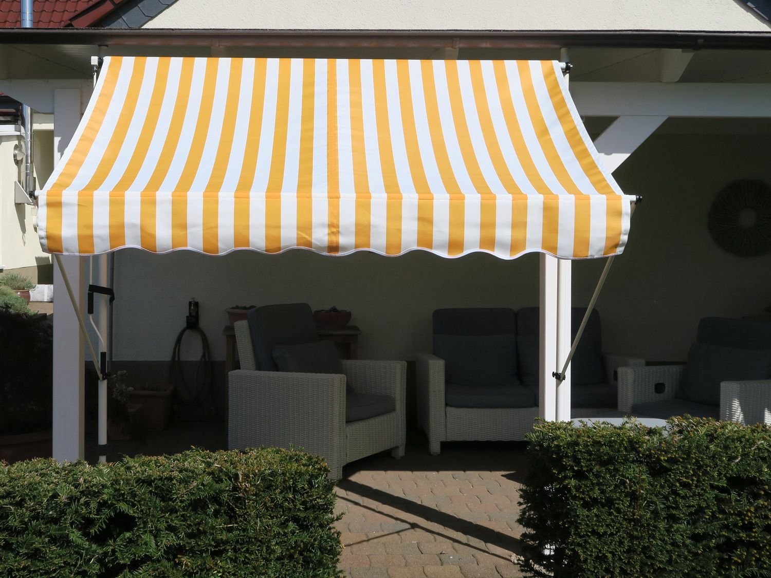 Grasekamp Klemmmarkise (Gelb/Weiß, 200x130 cm)