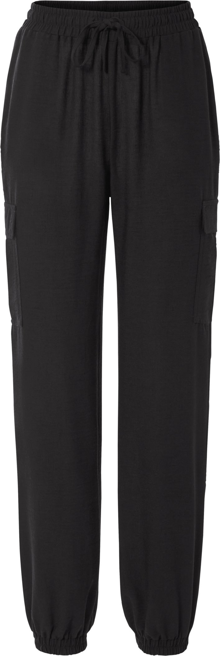 esmara® Damen Cargohose, leger geschnitten (Schwarz, S(36/38))