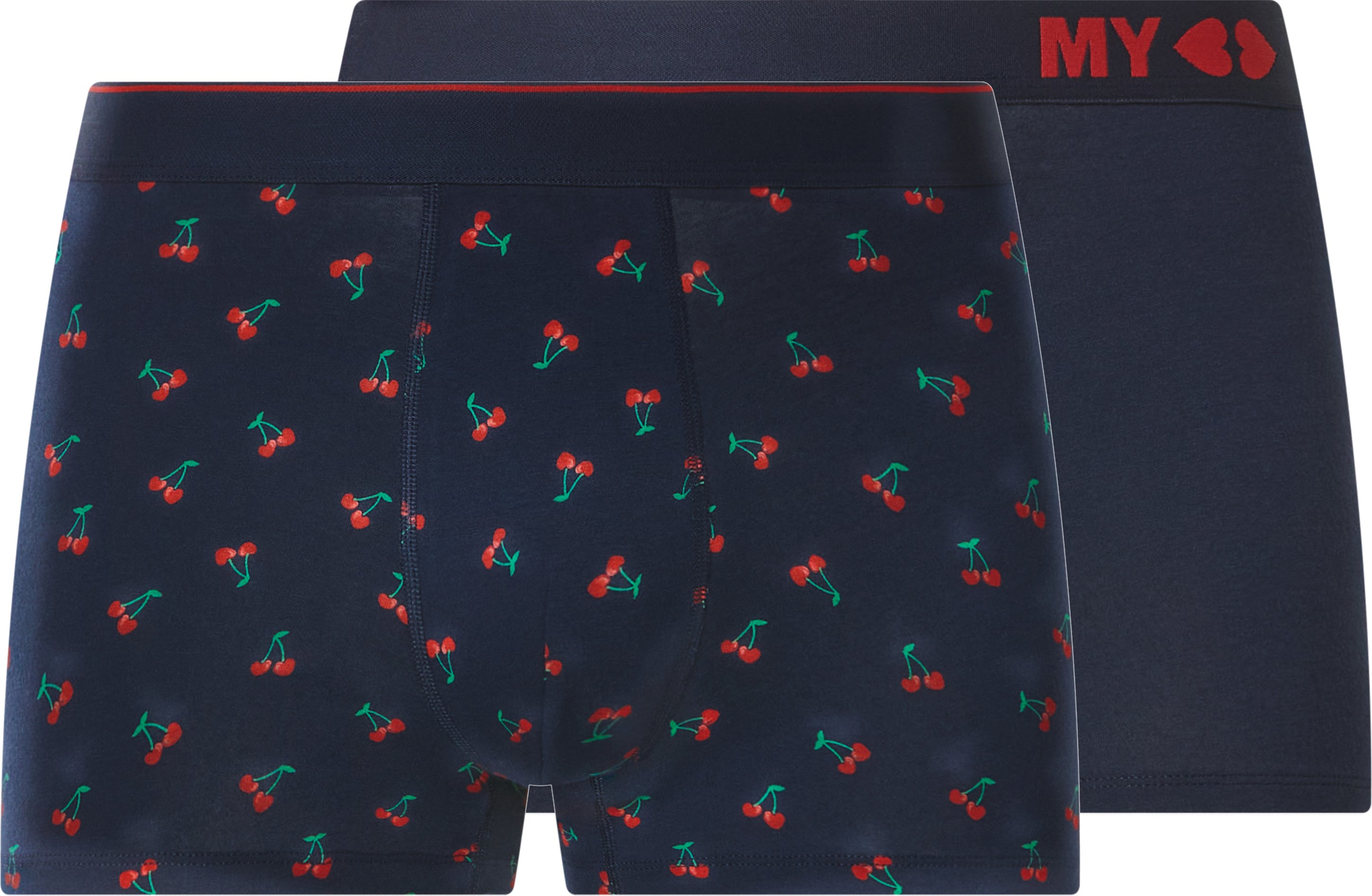 esmara Men Herren Boxer 2 Stück Valentinstag (Kirschen/navy, 5/M)
