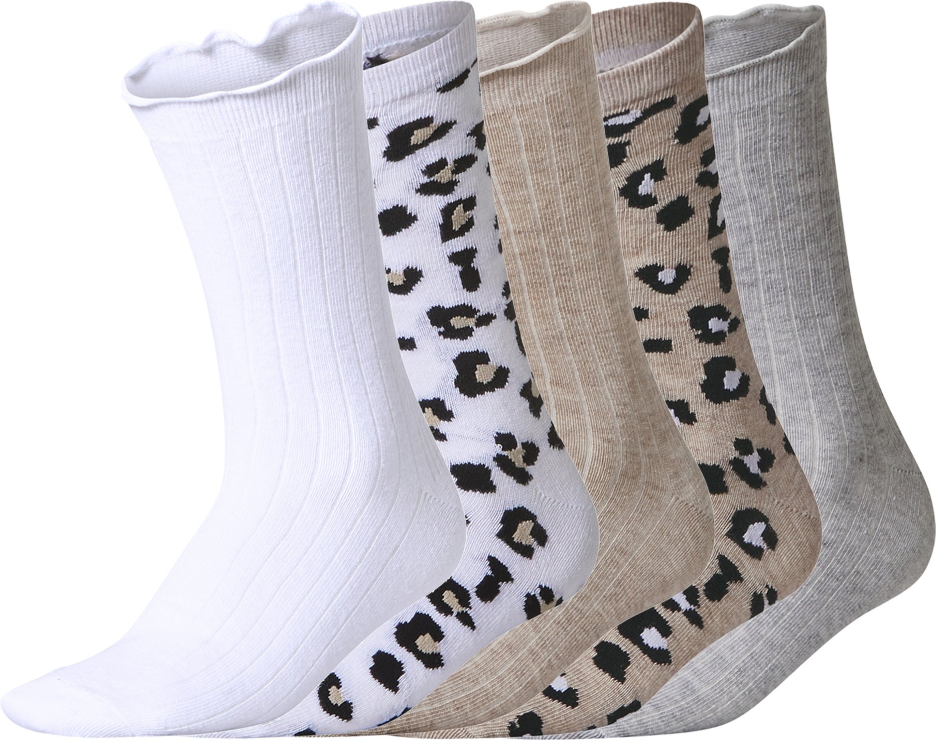 esmara® Damen Socken, 5 Paar (weiß/grau/beige, 39-42)