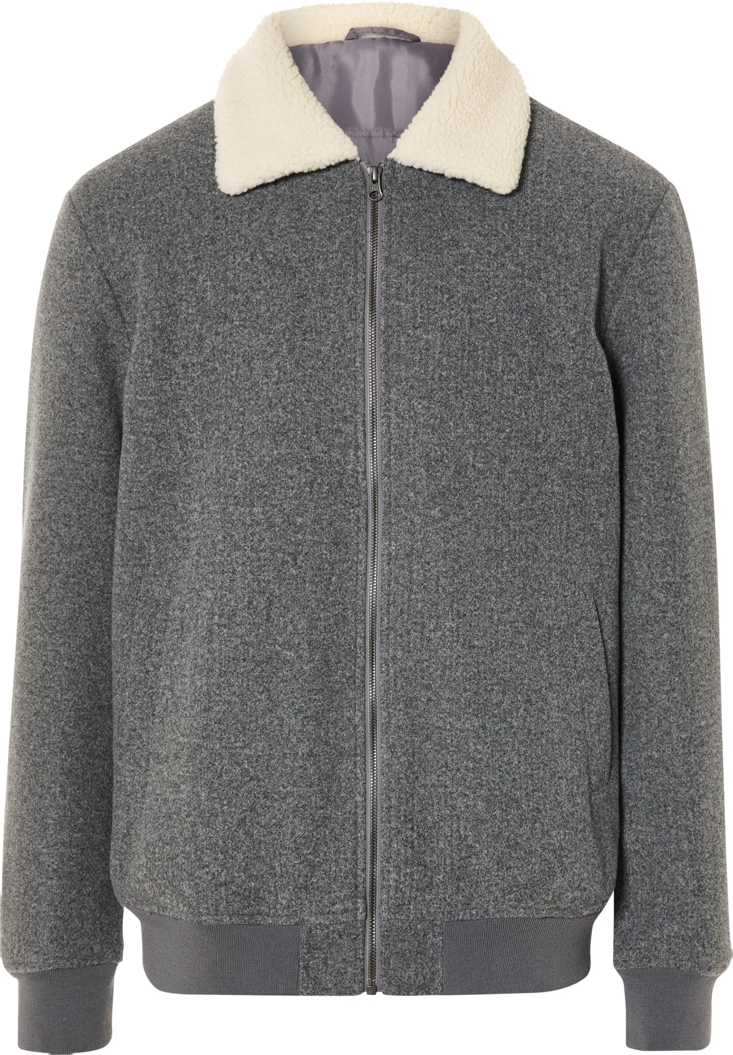 LIVERGY® Herren Jacke Wolloptik (Grau, XL(56/58))