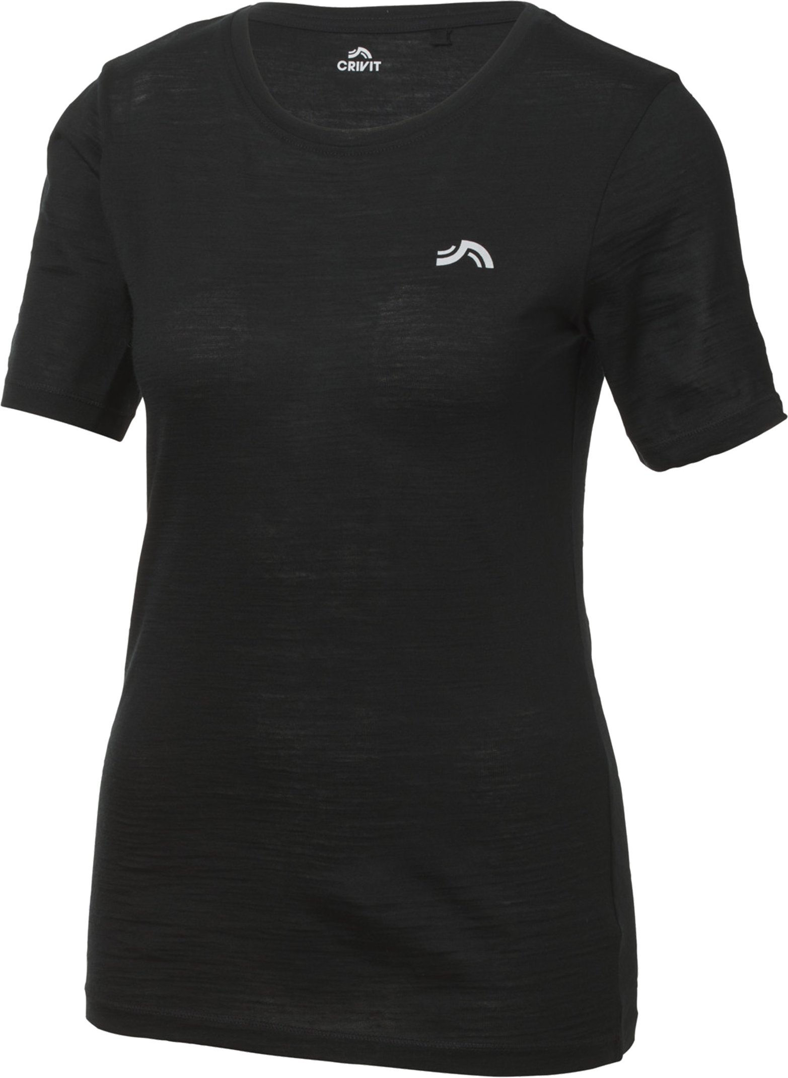 CRIVIT Damen Funktionsshirt mit Merinowolle (Schwarz, XS(32/34))