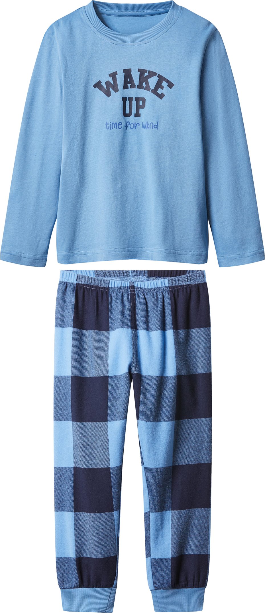 Thumbnail - lupilu® Kleinkinder Pyjama mit Hose aus Flanell (Blau, 122/128)