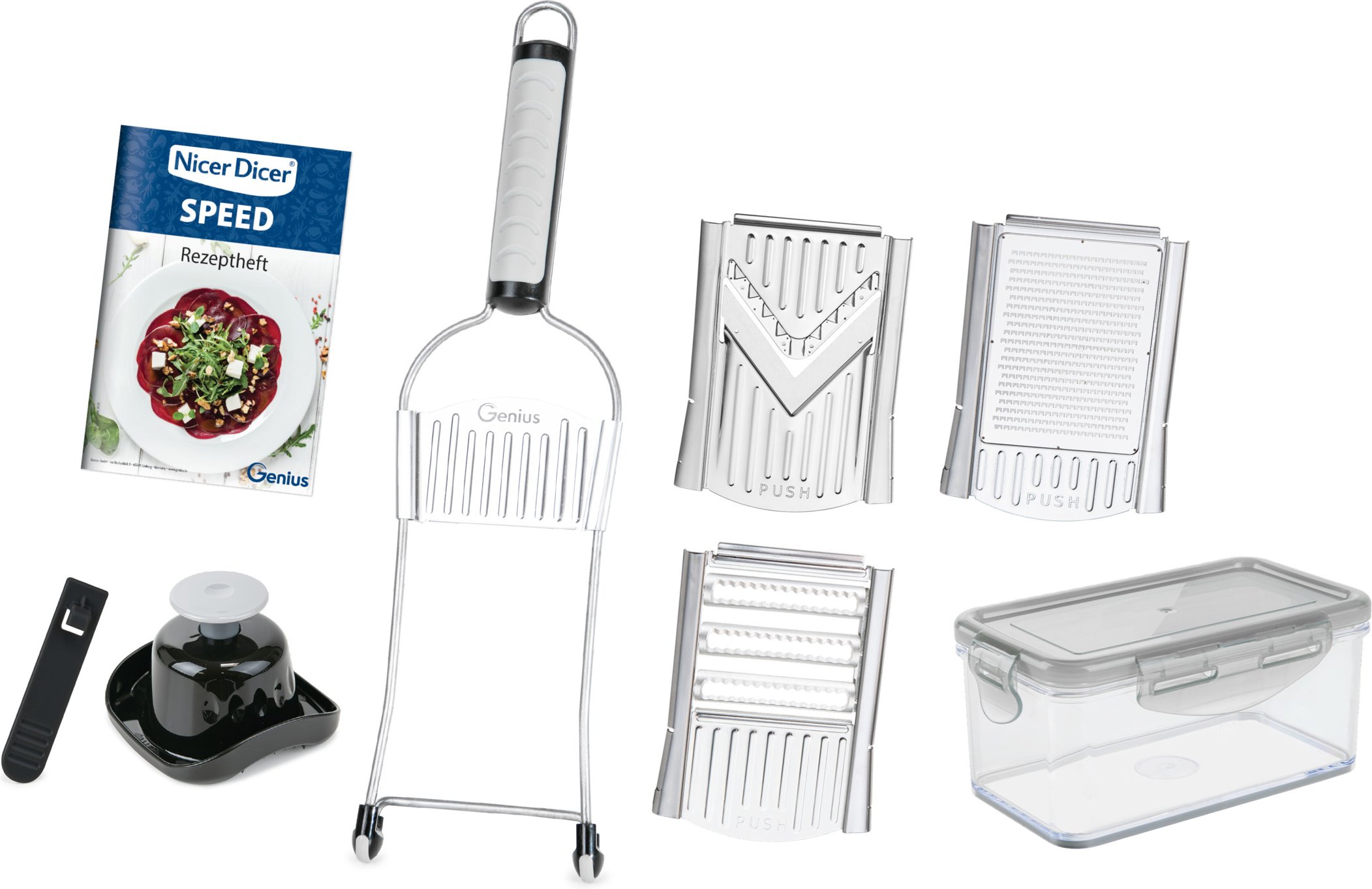 Genius Nicer Dicer Gemüsehobel/-schneider mit 3 Einsätzen »Speed«, 9-teilig