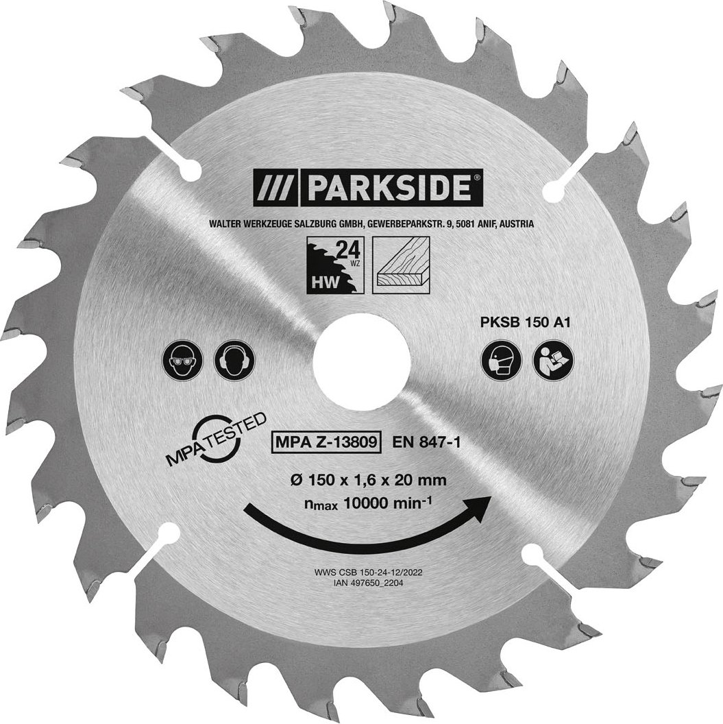 PARKSIDE® Handkreissägeblatt 150 mm (24 Zähne)
