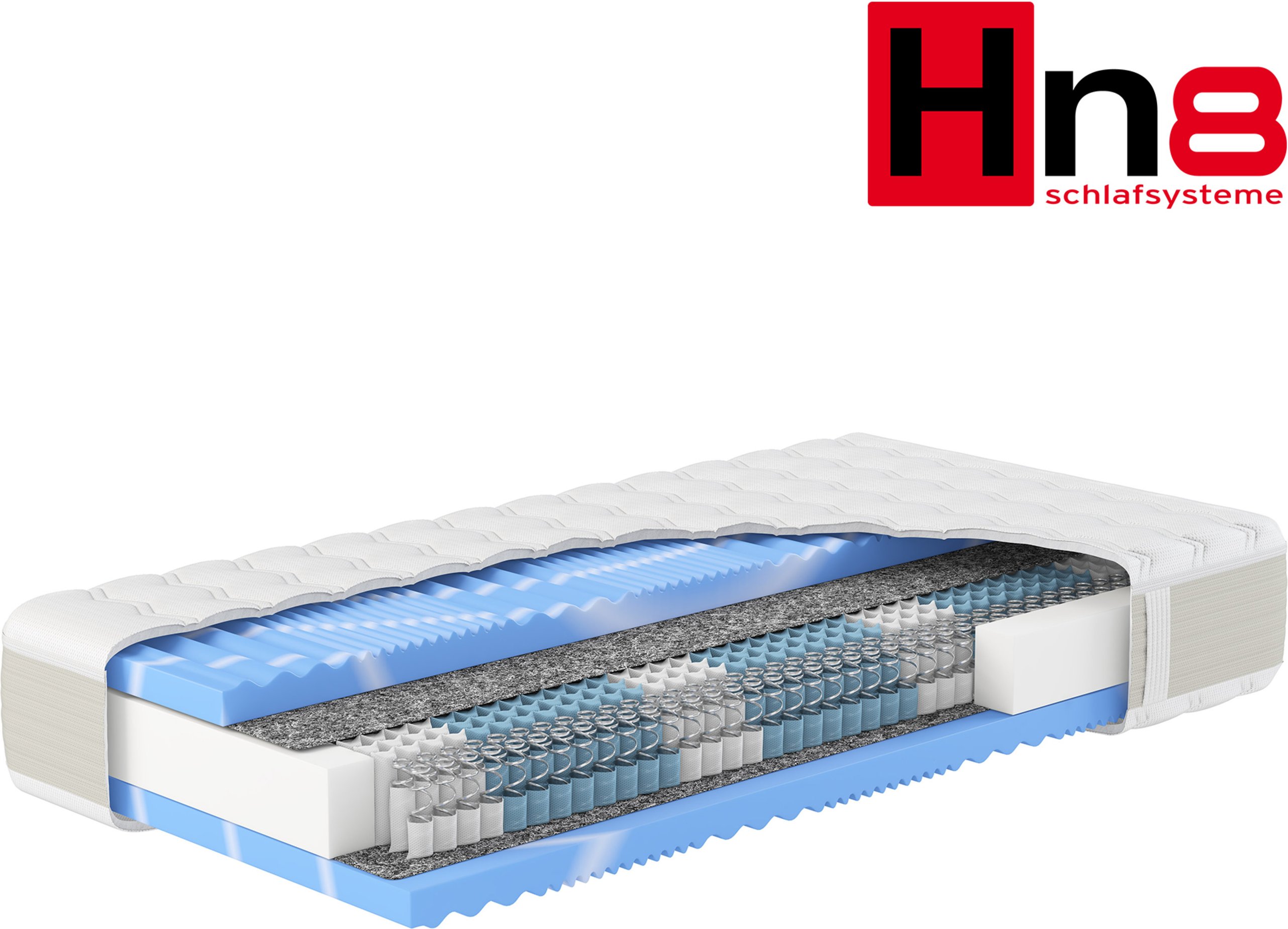 Hn8 Schlafsysteme 7-Zonen Taschenfederkernmatratze XXL Gelstar T-1000 (H2, 90 x 190)