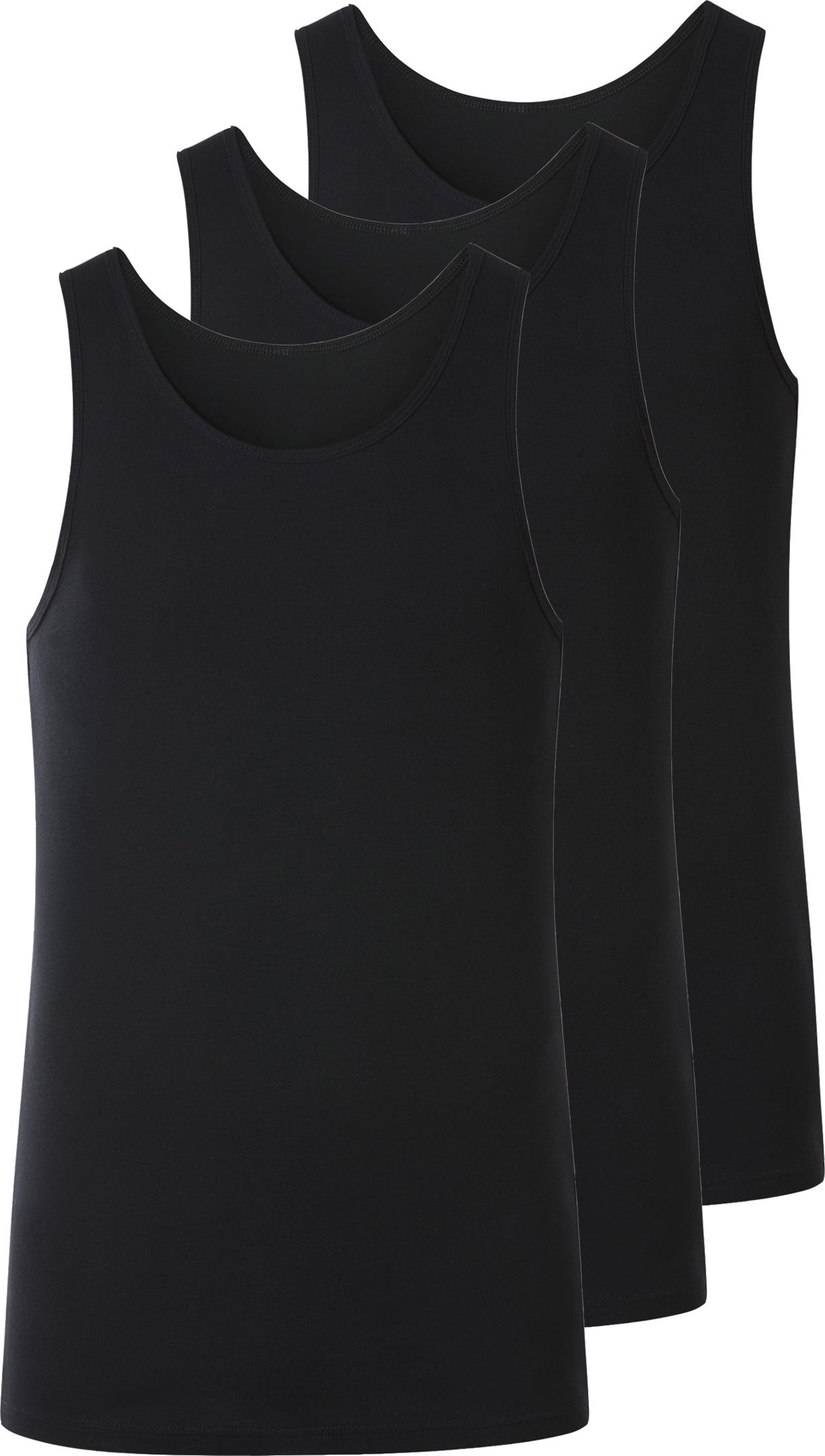 esmara Men Herren Achselhemd Feinripp 3er (Schwarz, 4/S)