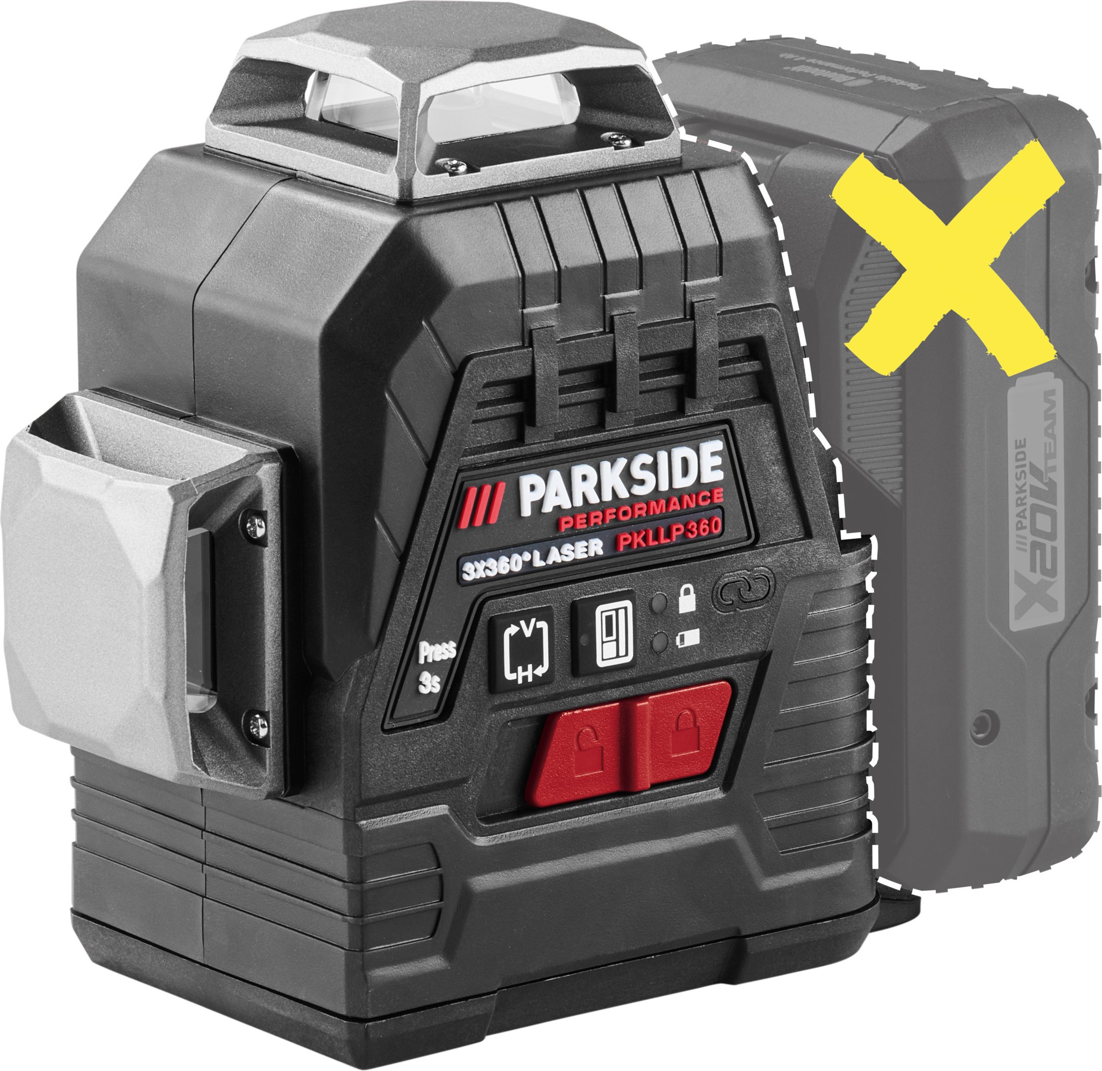 PARKSIDE PERFORMANCE® 20 V Akku-Kreuzlinienlaser »PKLLP 3360 A1 «, ohne Akku und Ladegerät