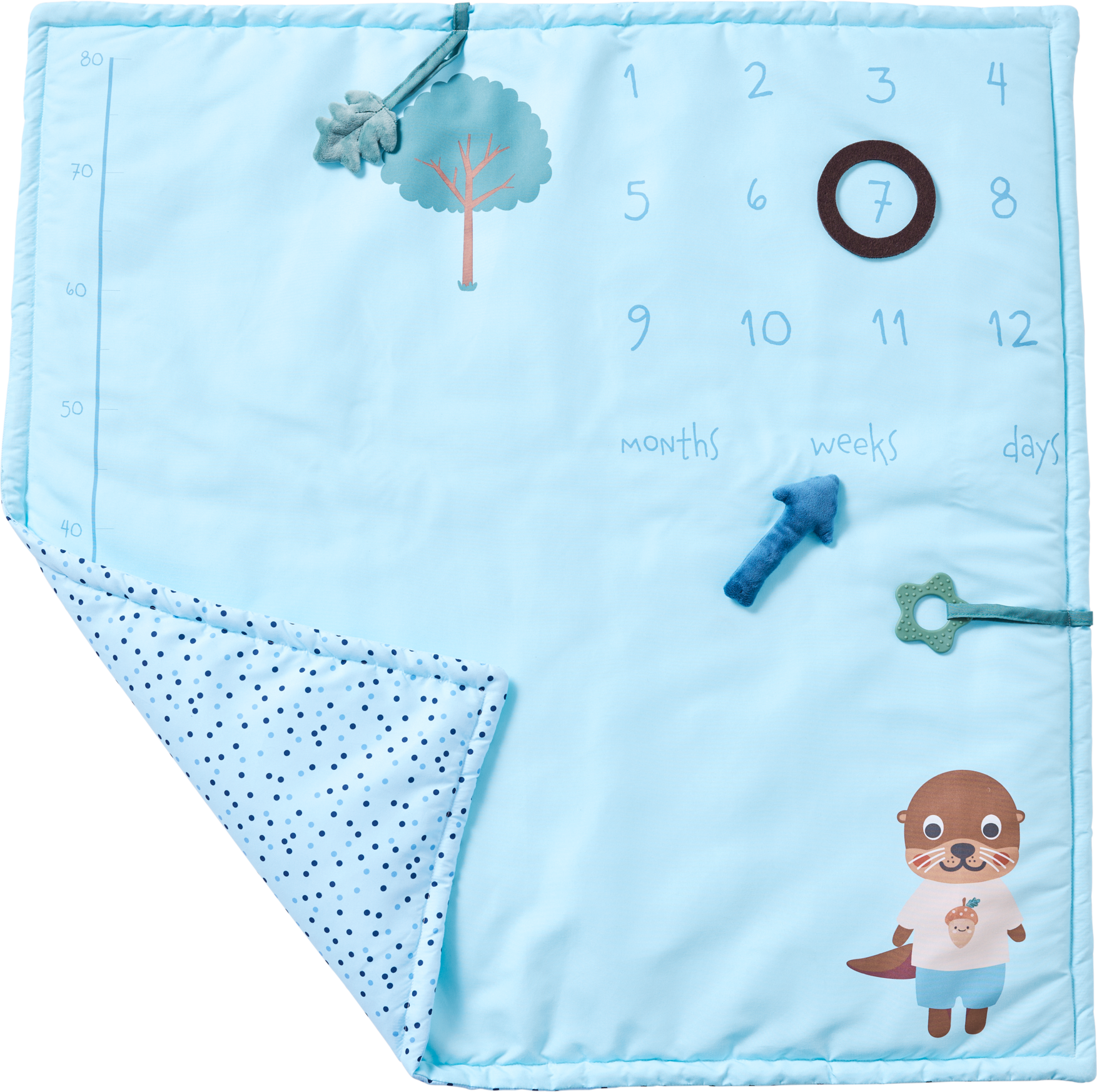 lupilu® Baby-Meilensteindecke, mit Spielfunktionen (blau/Junge)""