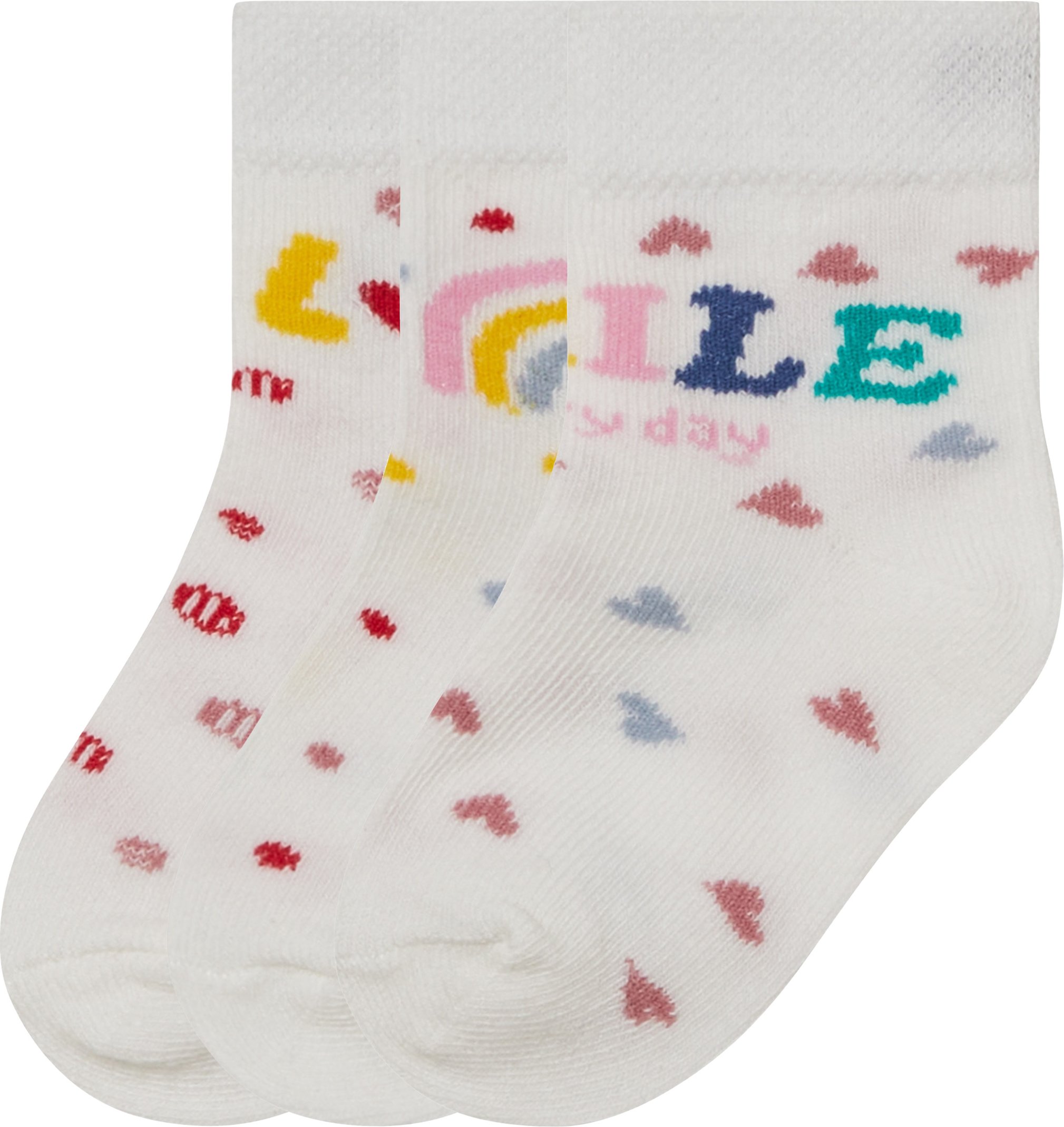 Thumbnail - lupilu® Baby Mädchen Socken 3er Pack (Muster, Weiß, 19/22)