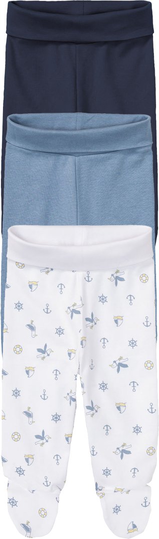 Thumbnail - lupilu® Baby Jogginghose 3er (62/68, weiß/navy/blau)