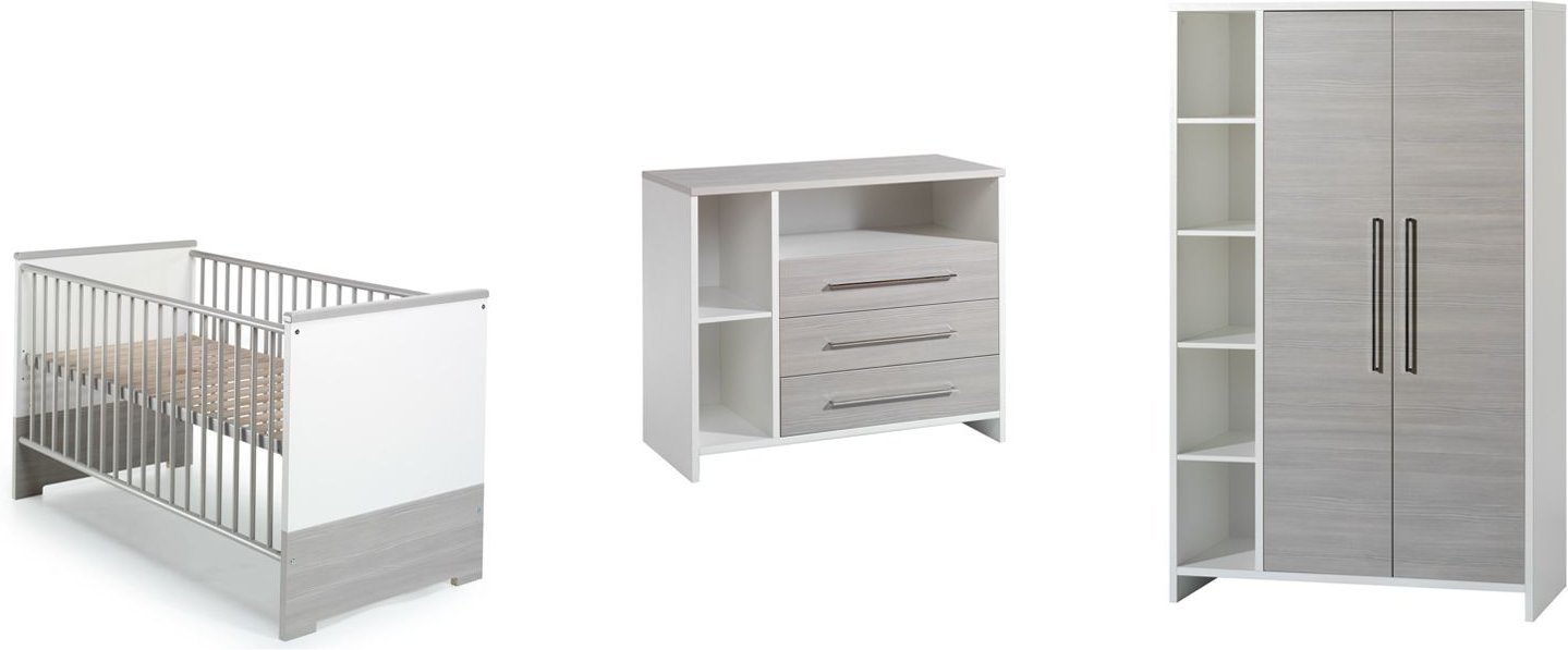 Schardt Kinderzimmer-Set Eco Silber (mit 2 Türer Schrank)