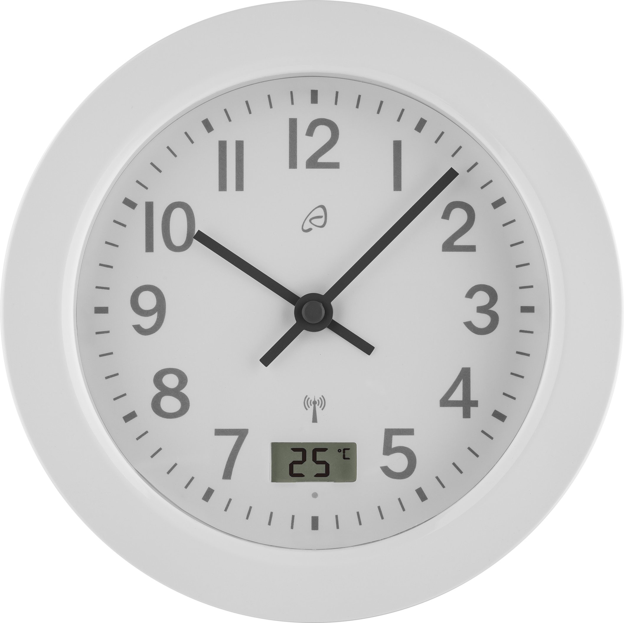 AURIOL® Funk-Badezimmeruhr, mit 4 rückseitigen Saugnäpfen (Weiß)
