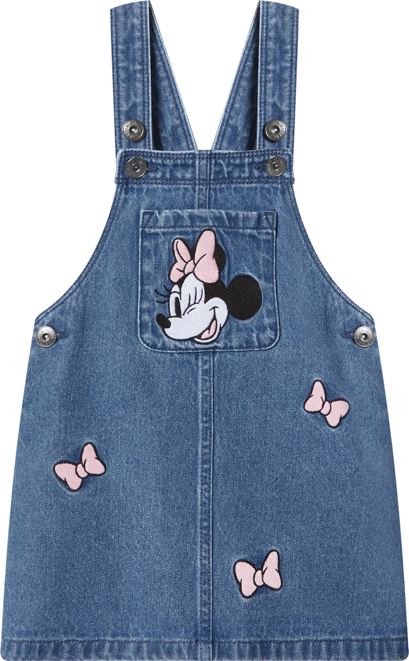 Kleinkinder Mädchen Jungen Jeans Latzkleid/ Latzhose (Minnie Mouse, 110/116)
