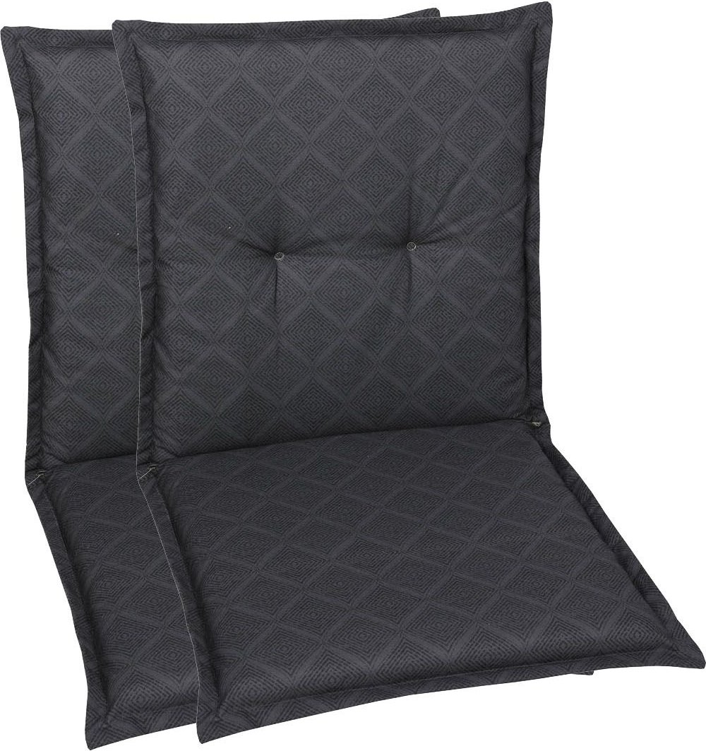 GO-DE Textil Gartenauflage Raute (2er Set Niederlehner, Anthrazit)