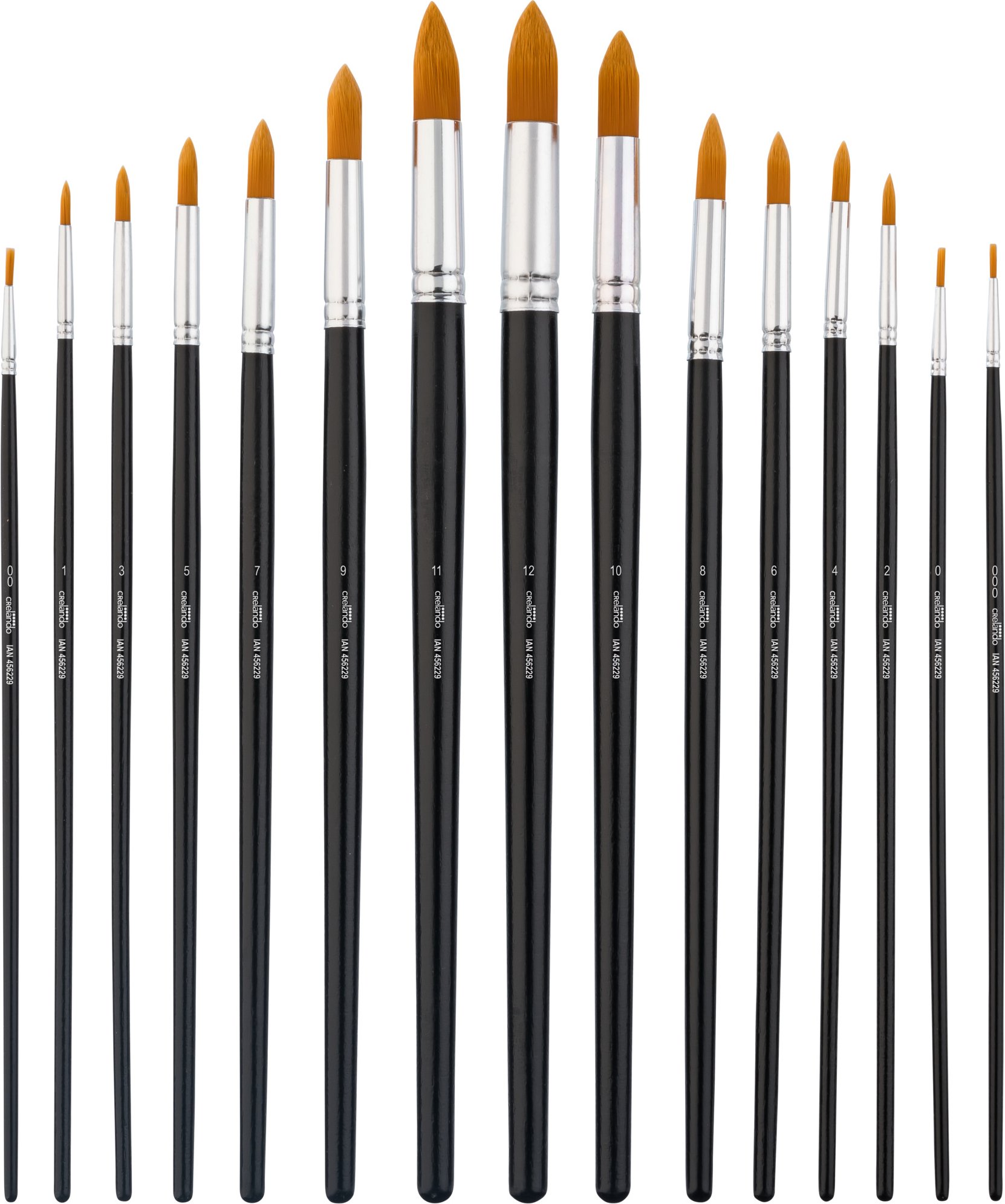 crelando® Nylon Pinsel (rund /15-teilig)