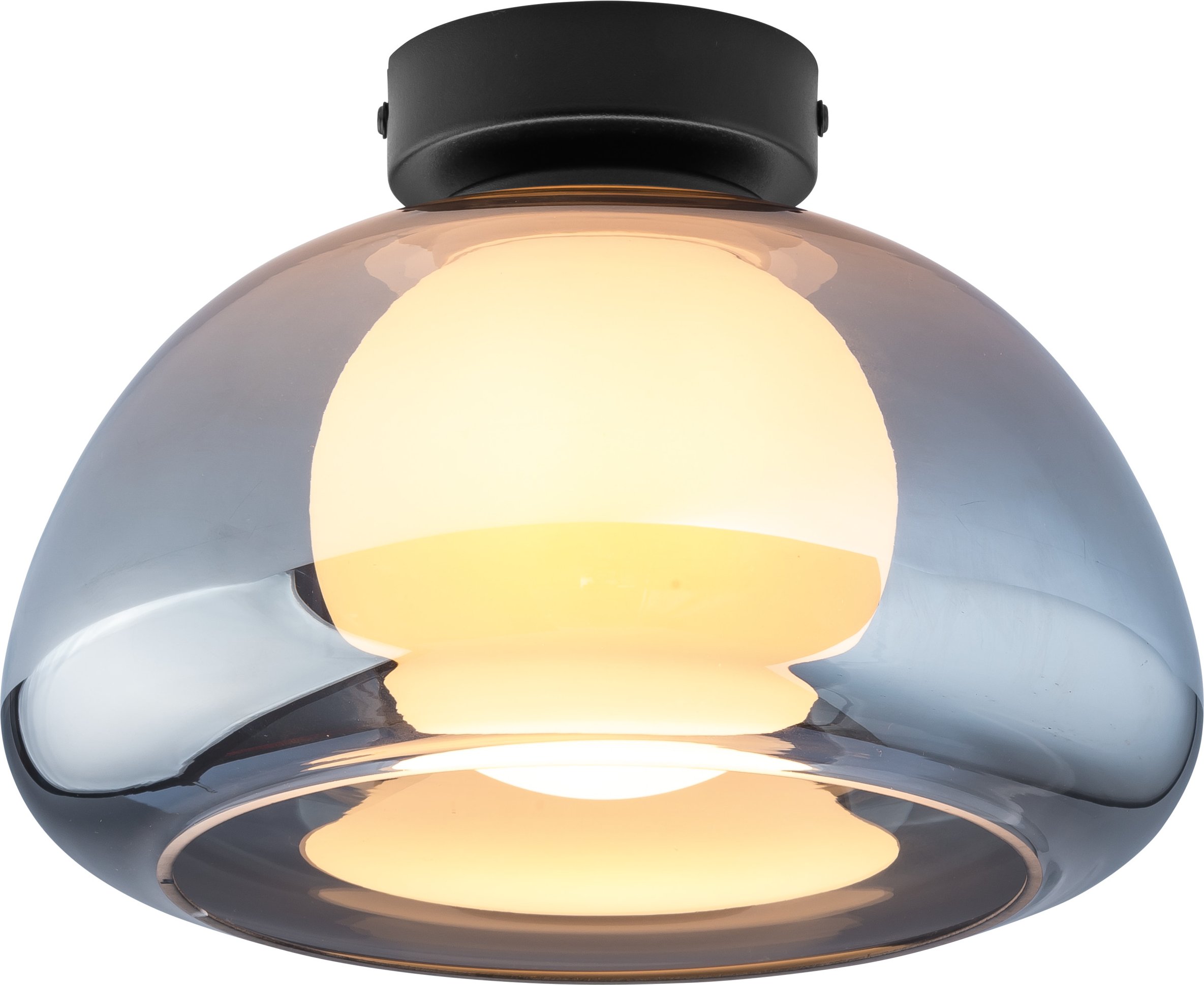 LIVARNO home LED-Wand- und Deckenleuchte, Lampenschirm aus hochwertigem Glas (Grauglas)