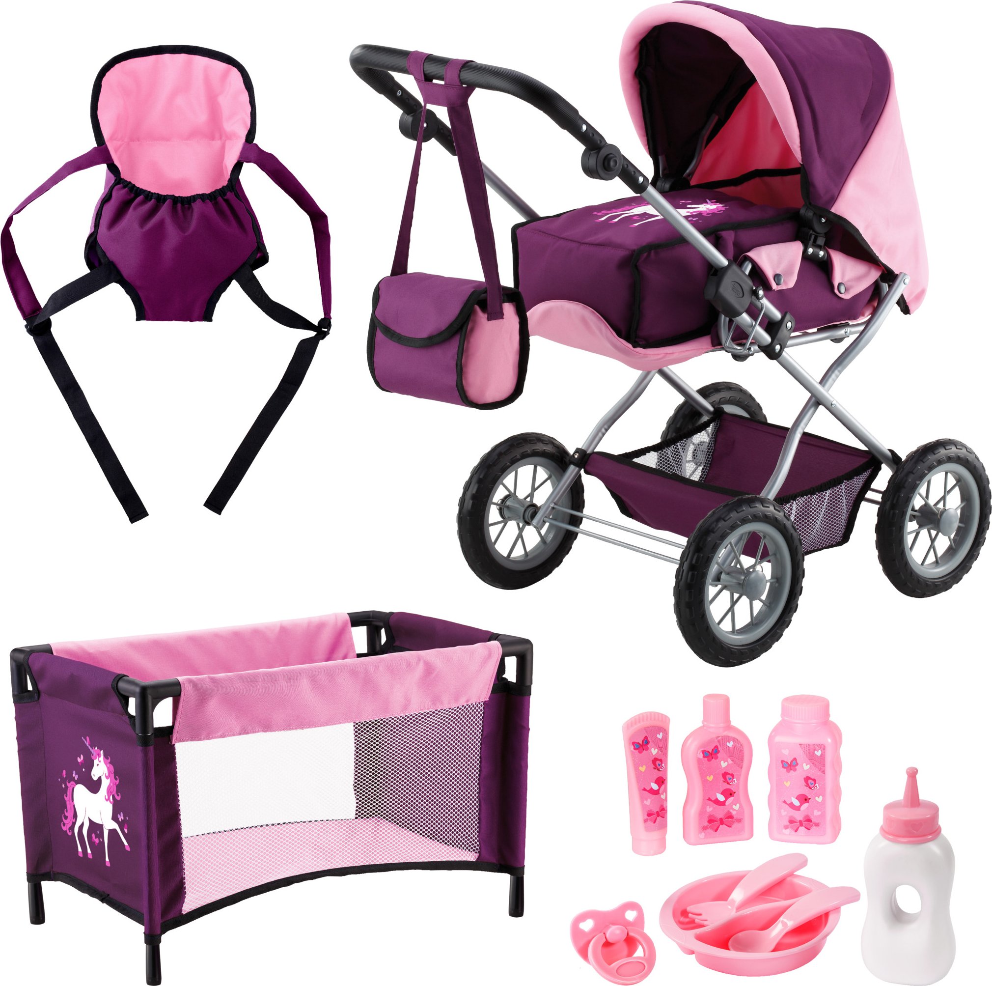 Bayer Design Kombi-Puppenwagen Grande Megaset (Einhorn)