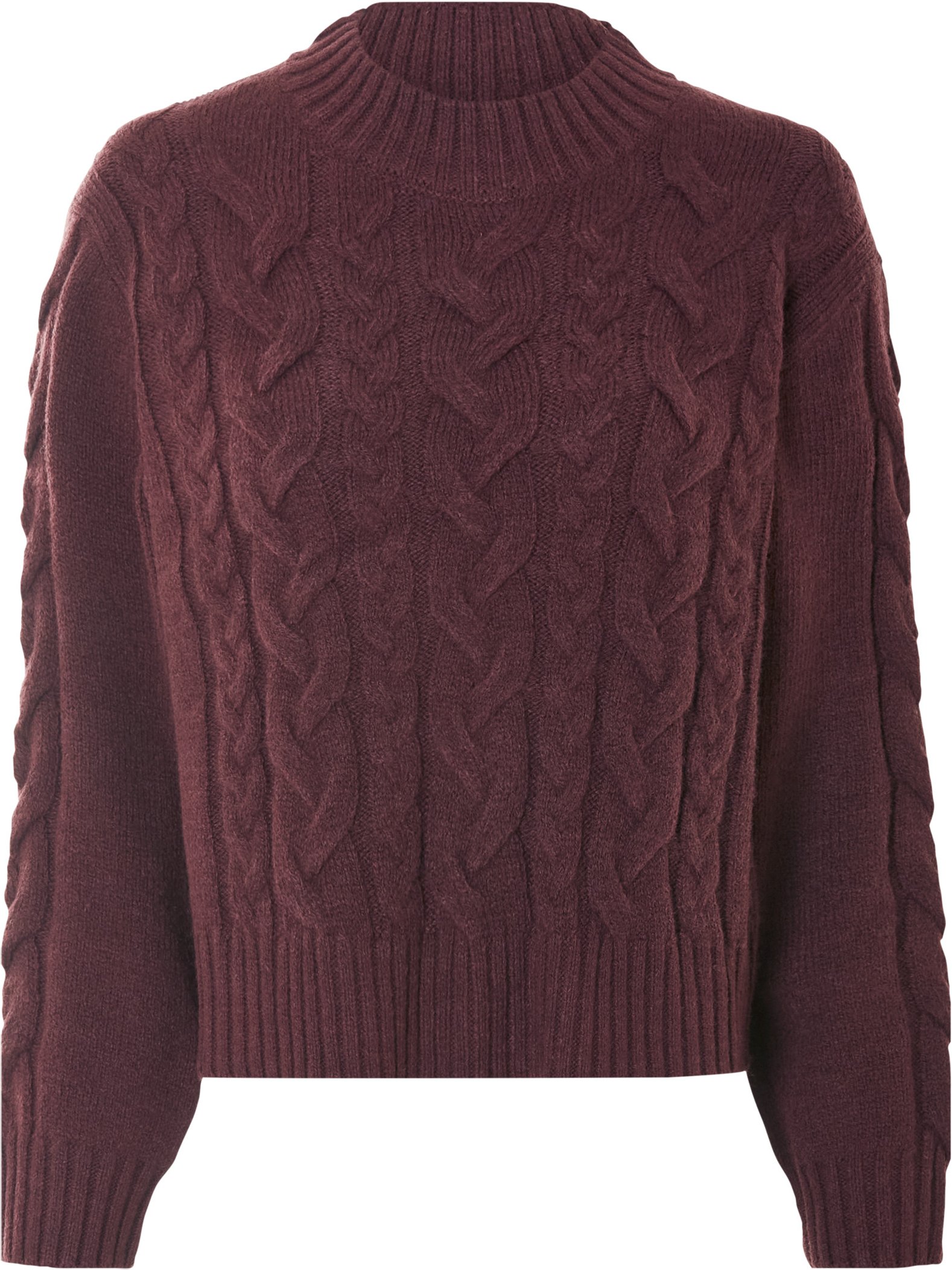 esmara® Damen Pullover Grobstrick (Bordeaux, XS(32/34))