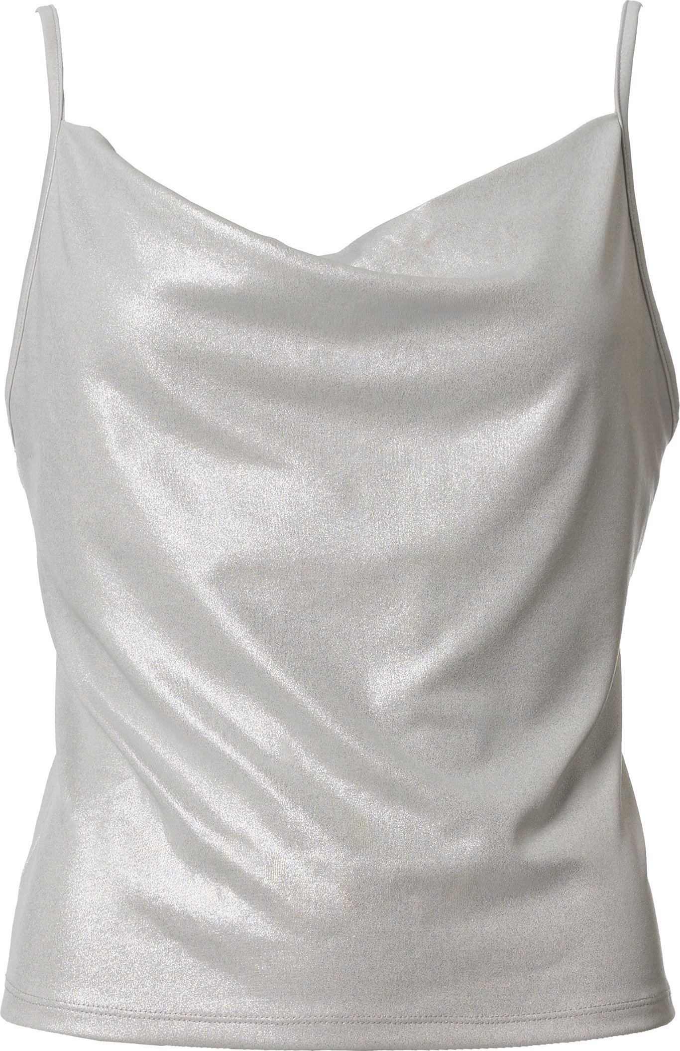 esmara® Damen Top Wasserfallausschnitt silber (L (44/46))
