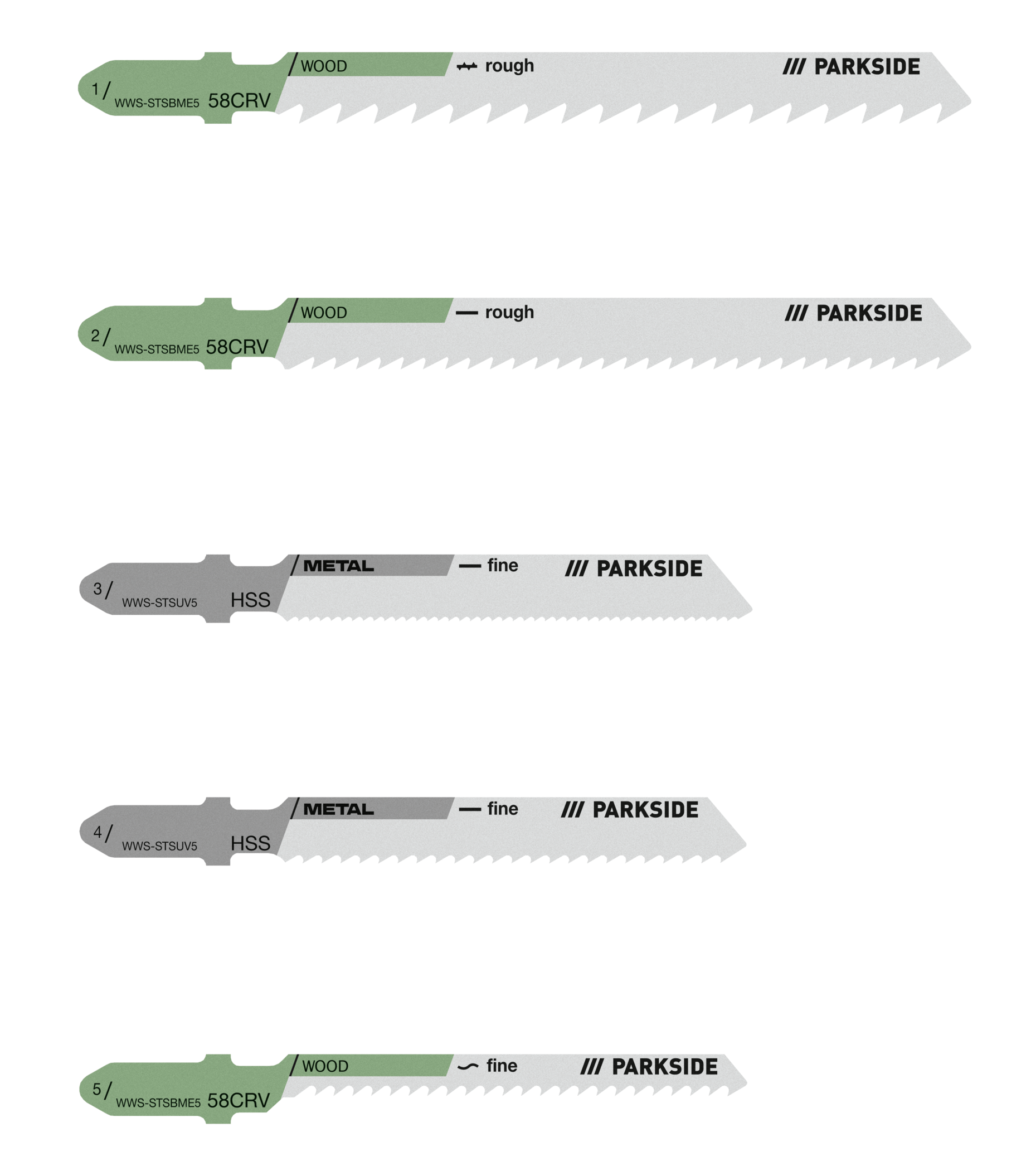 PARKSIDE® Stichsägeblatt-Set »PSTZ 3 A1«, (Stichsägeblätter Universal)