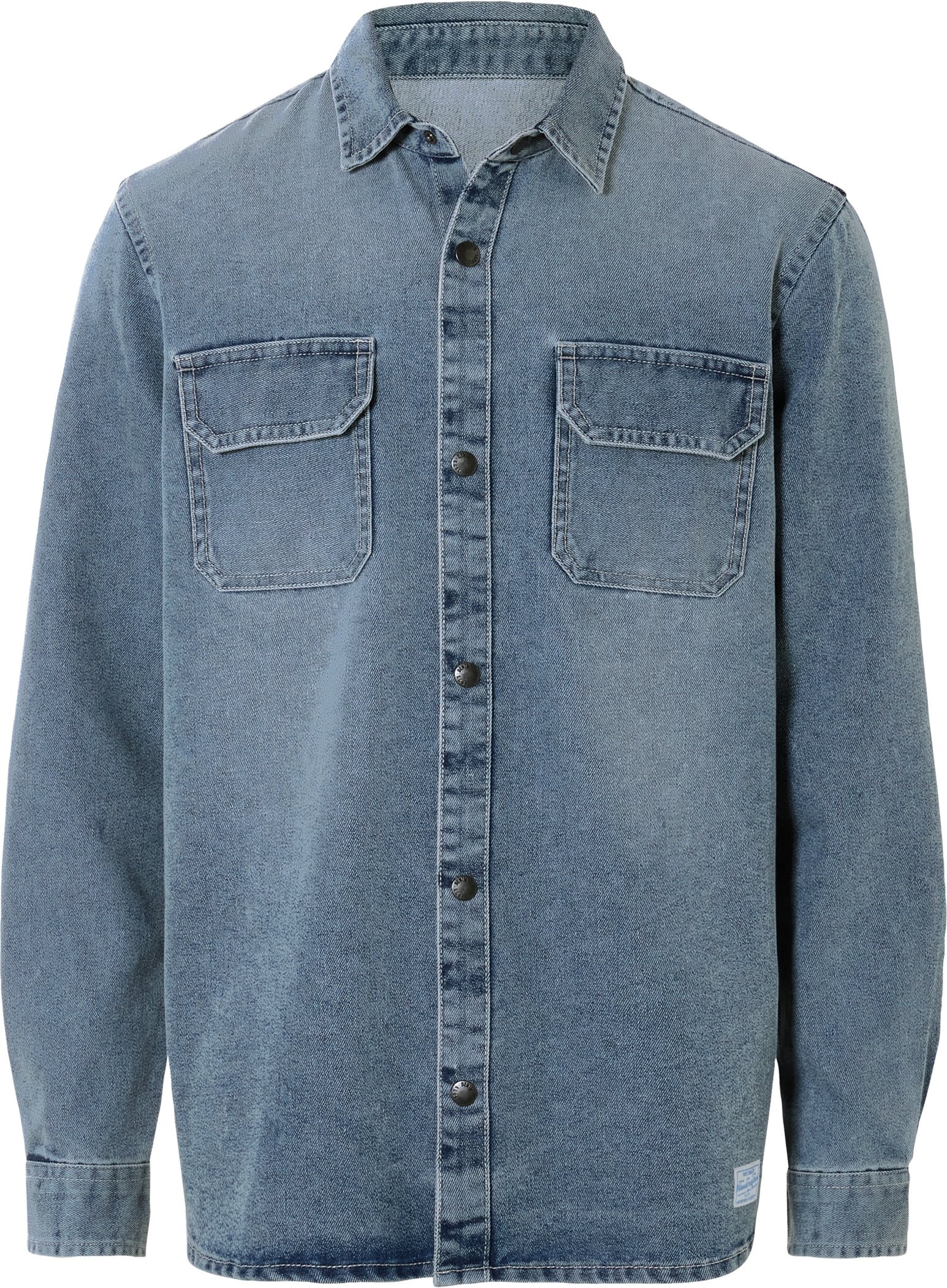 LIVERGY® Herren Freizeithemd Jeans Modern Fit (Blau, M (39/40))