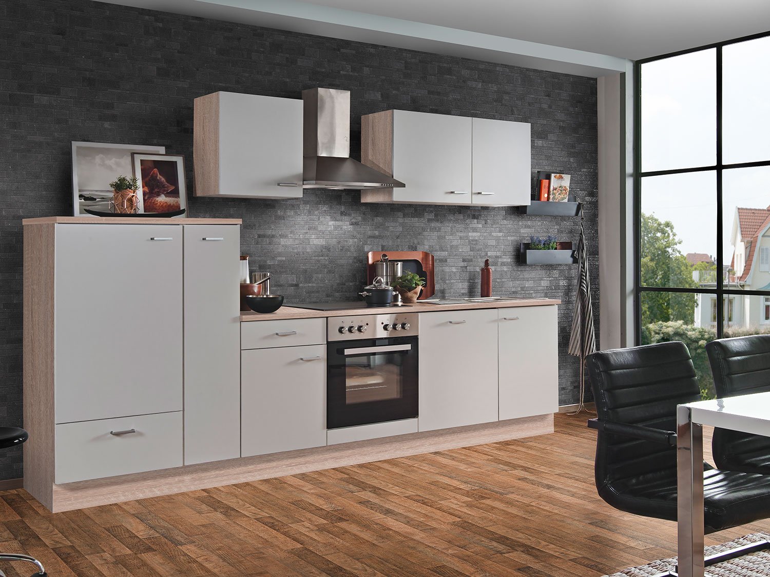 Menke Küchenblock Classic Leerblock 270/280/300/310cm (frei Verwendungsstelle, Weiss, 310 cm)""