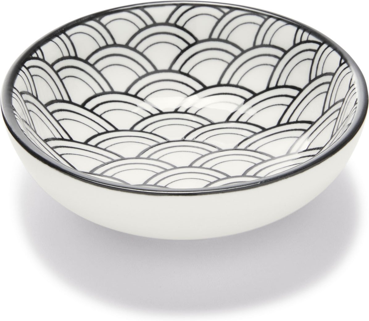 ERNESTO® Schüsseln/Dipschälchen/Porzellanlöffel (Dipschälchen/weiß/schwarz)