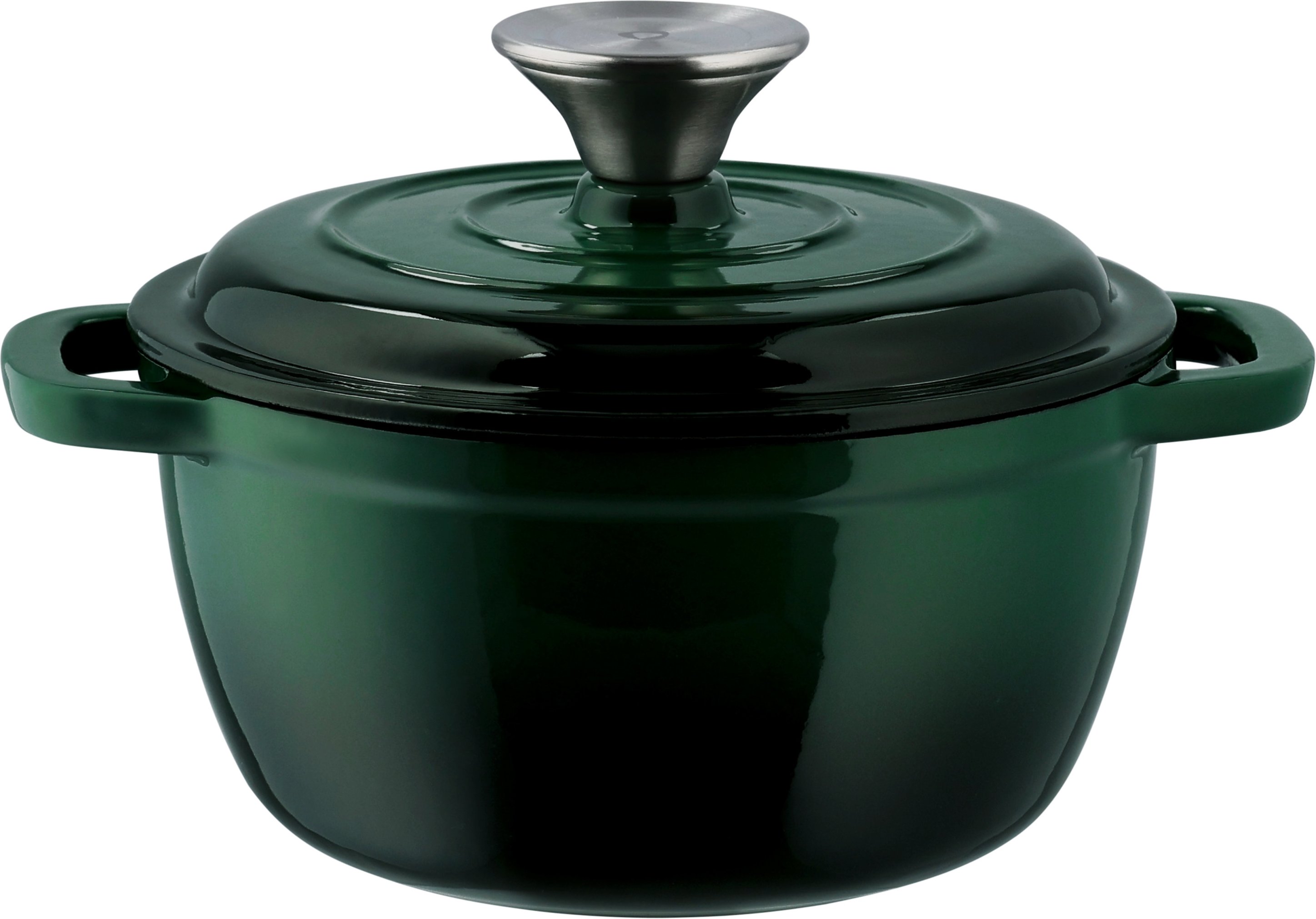 SILVERCREST® Premium-Gusseisentopf, mit Drop-System 16 cm / 1,3 Liter (Grün)