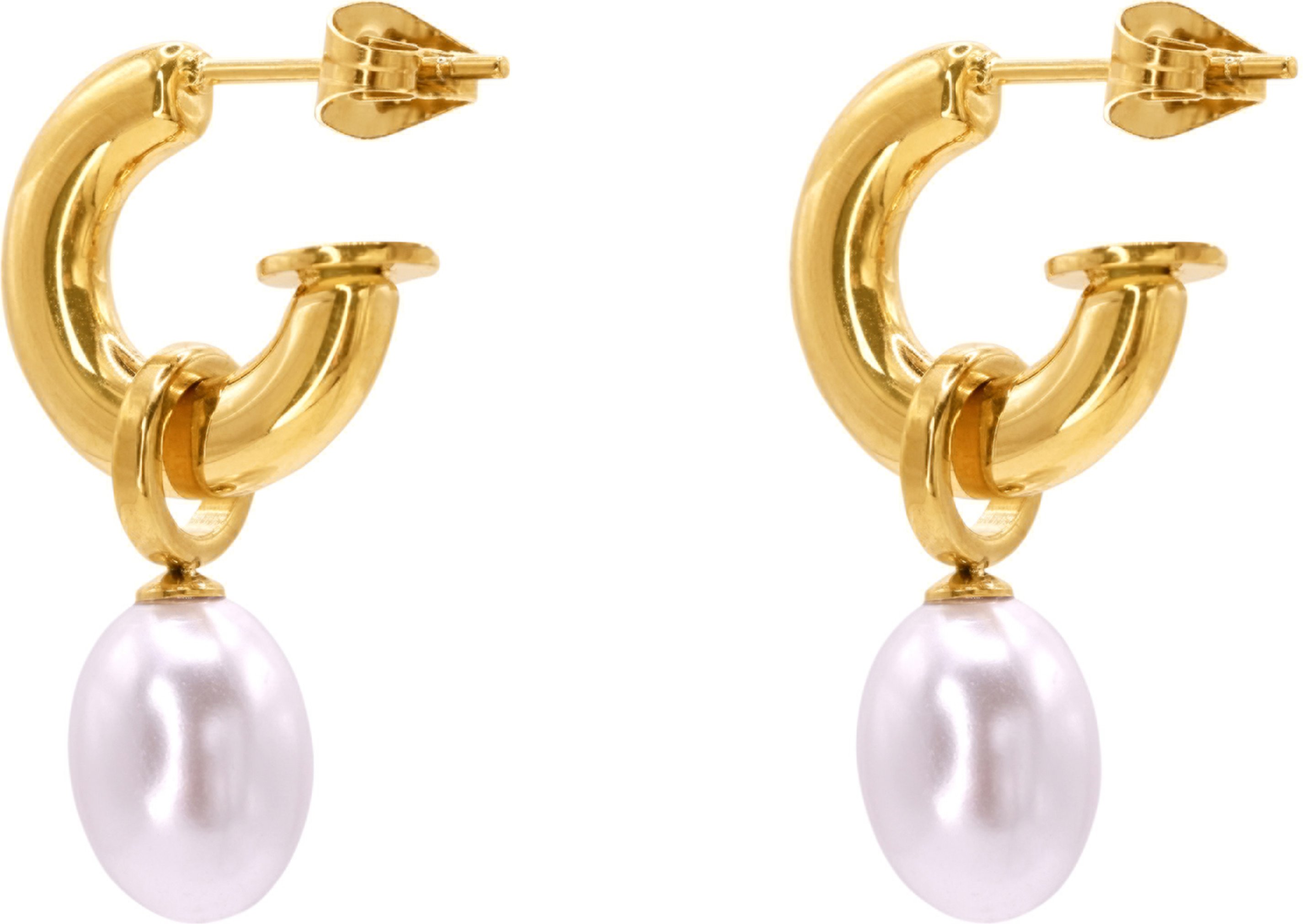 Steel art Heideman Ohrringe (Creole mit Perle, Gold)