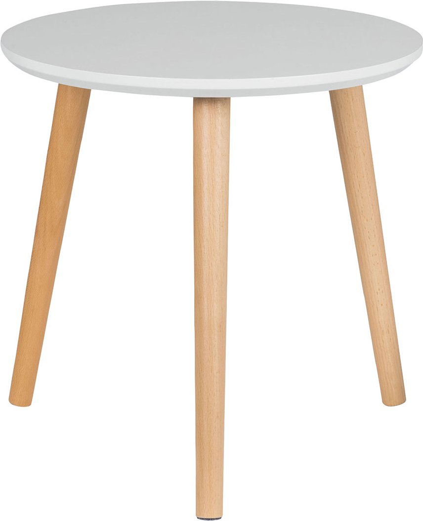 LIVARNO home Beistelltisch Massivholz klein Ø40cm (Weiß)
