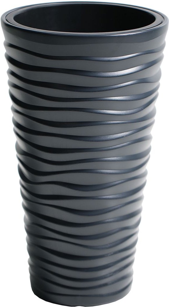 Prosperplast Blumentopf mit Einsatz "Sand Slim" (Anthrazit, B 39 x H 75 x T 39 cm)