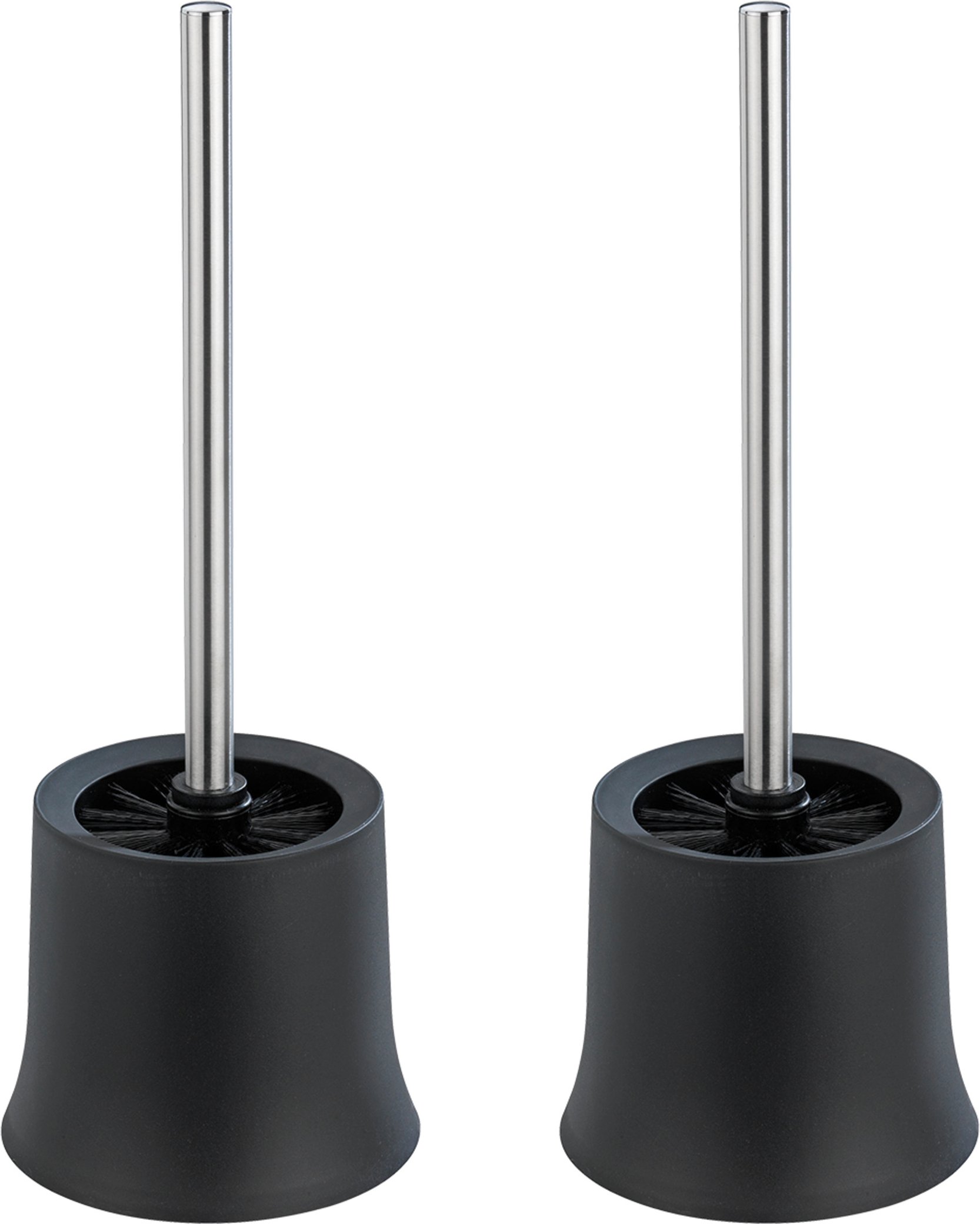 Wenko WC-Garnitur Basic Schwarz 2er Set, inklusive WC-Bürste