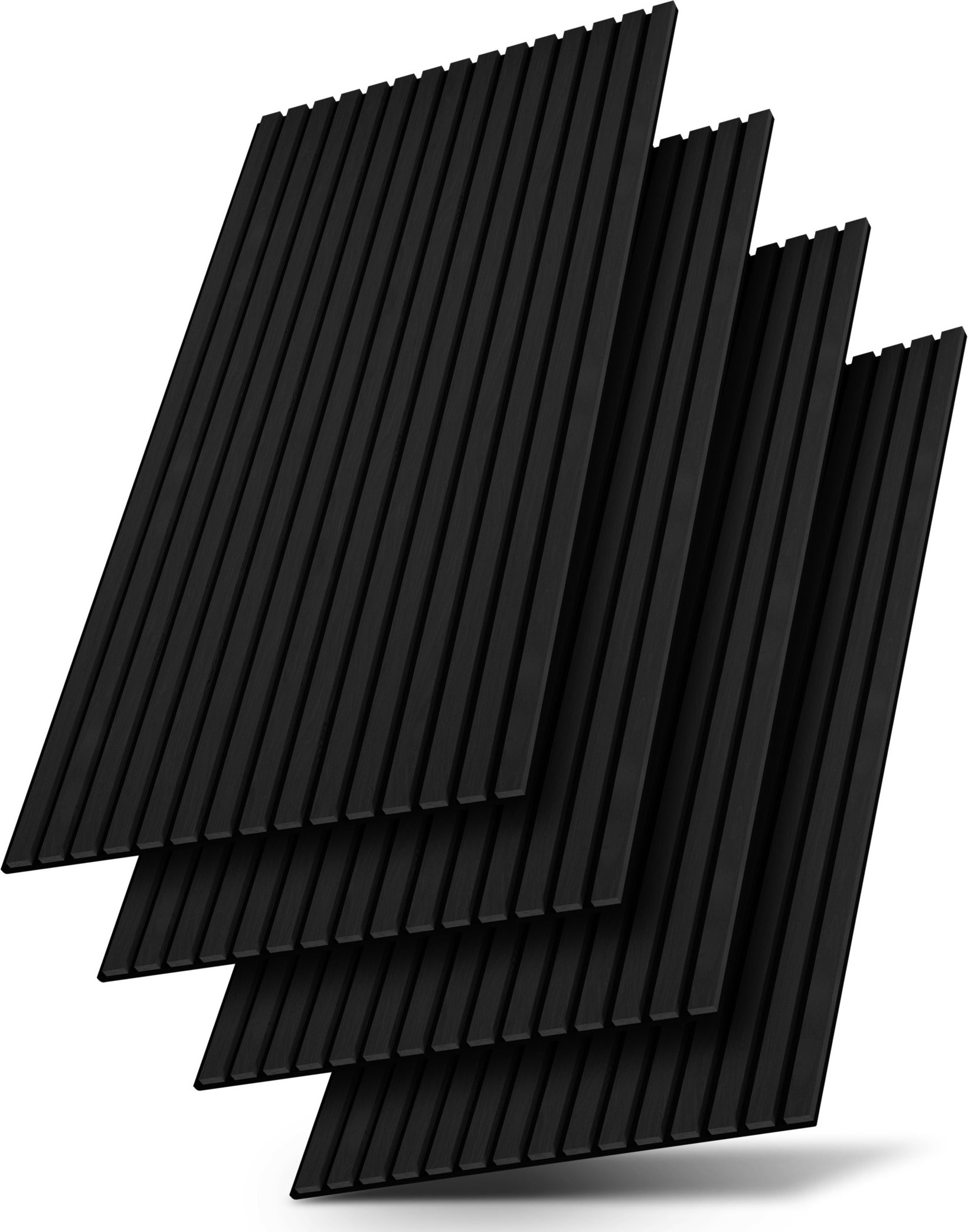 Juskys Wandpaneele Akustik 4er Set (120x60 cm, Schwarz)