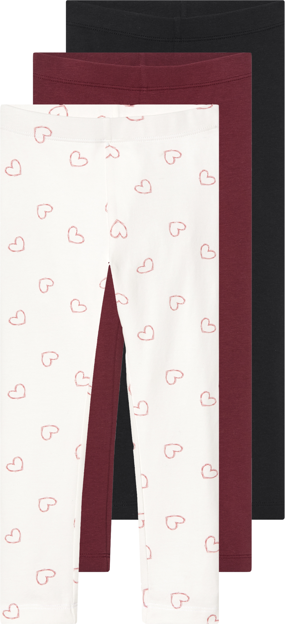 Thumbnail - lupilu® Kleinkinder Mädchen Leggings, 3 Stück (rose/weiß/schwarz, 98/104)