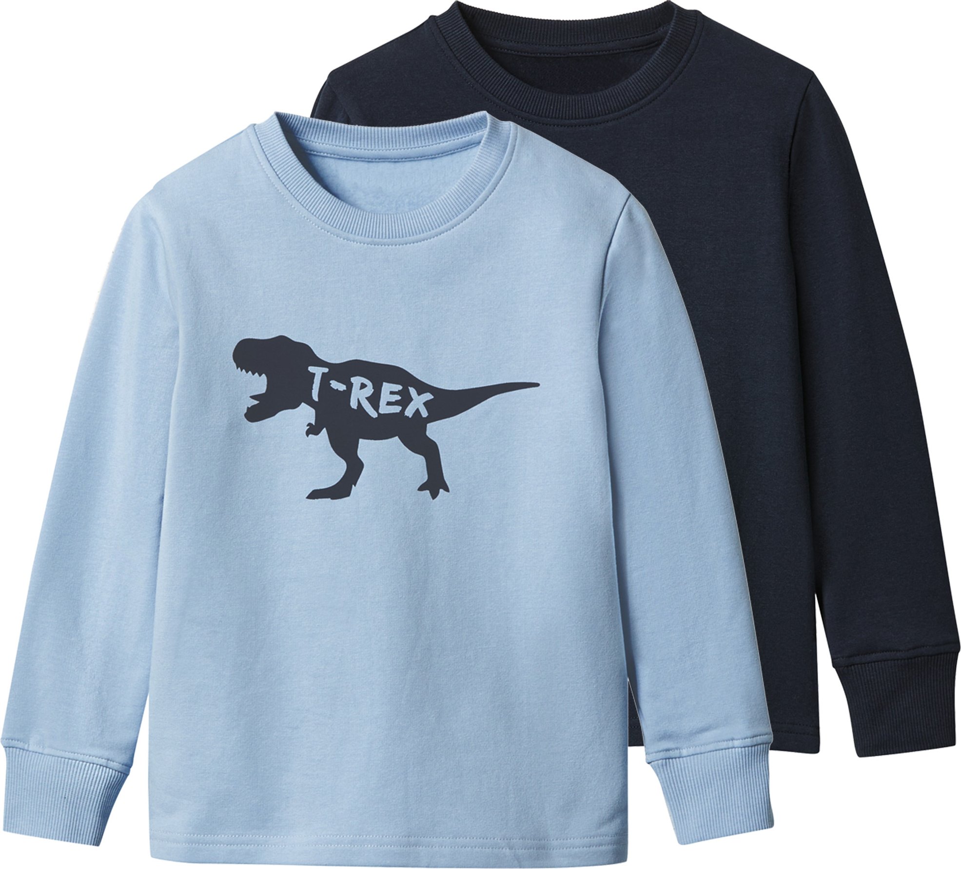 Thumbnail - lupilu® Kinder Thermo-Langarmshirts, 2 Stück (navy/hellblau, 122/128)